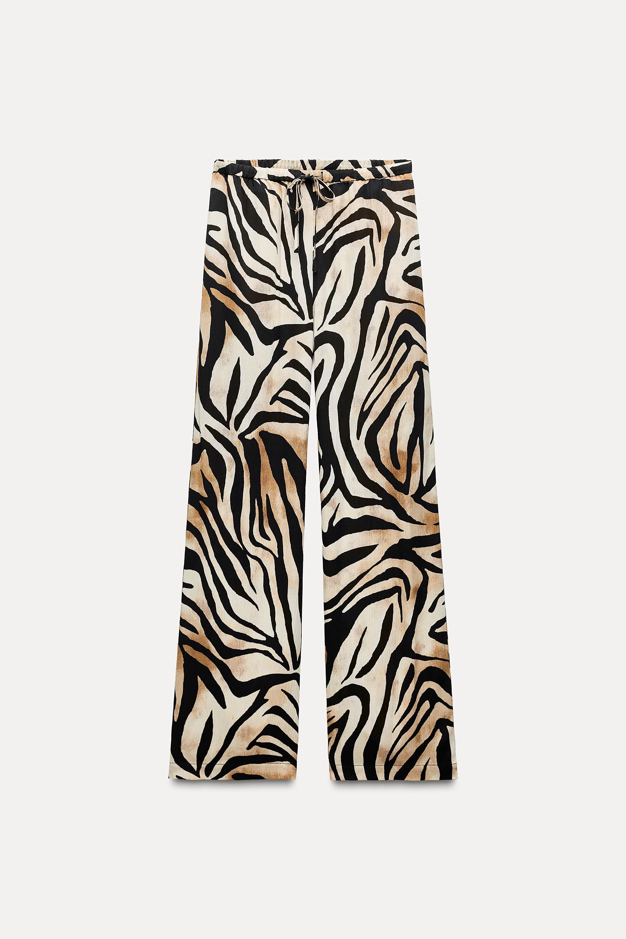 ANIMAL PRINT WIDE-LEG TROUSERS