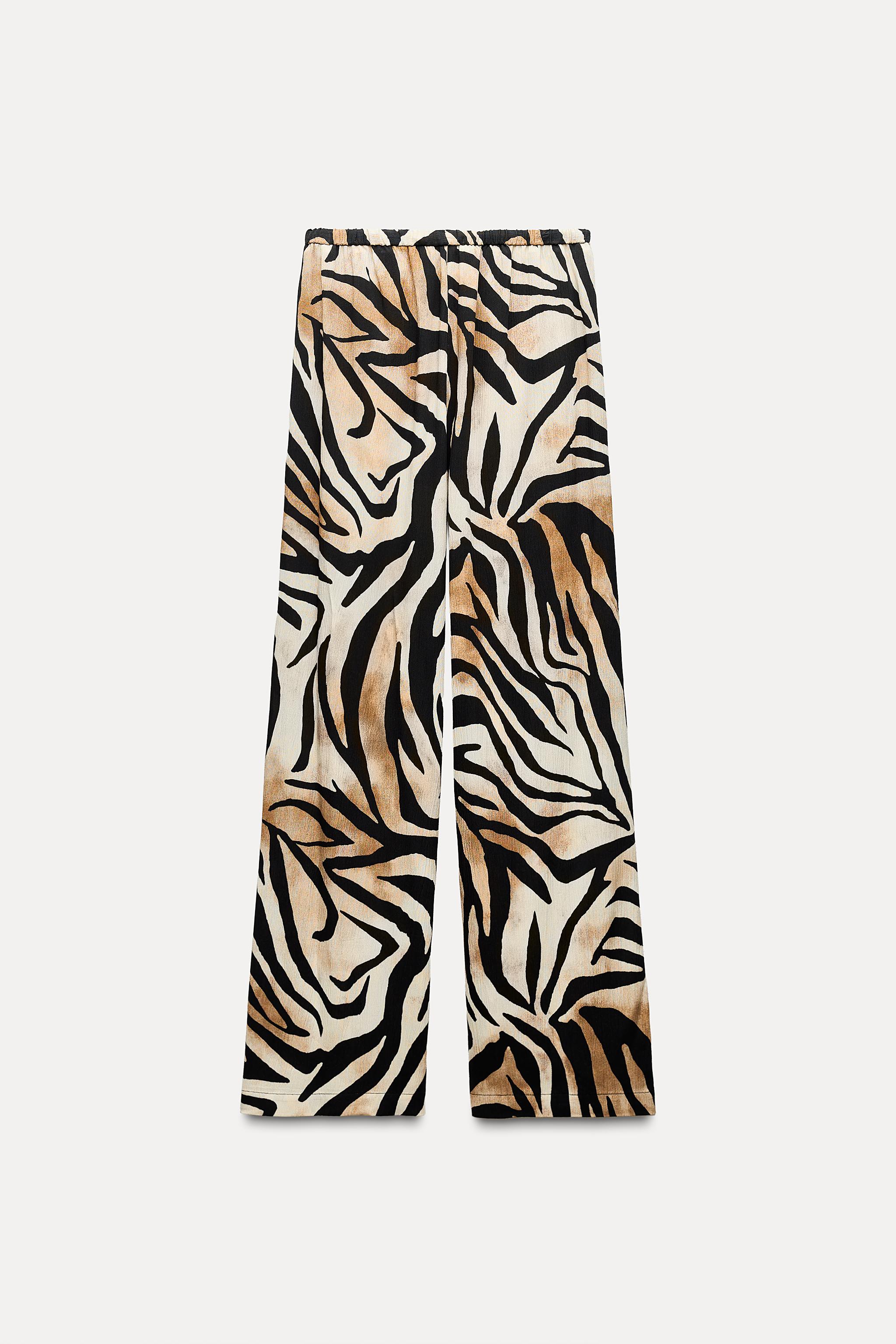 ANIMAL PRINT WIDE-LEG TROUSERS