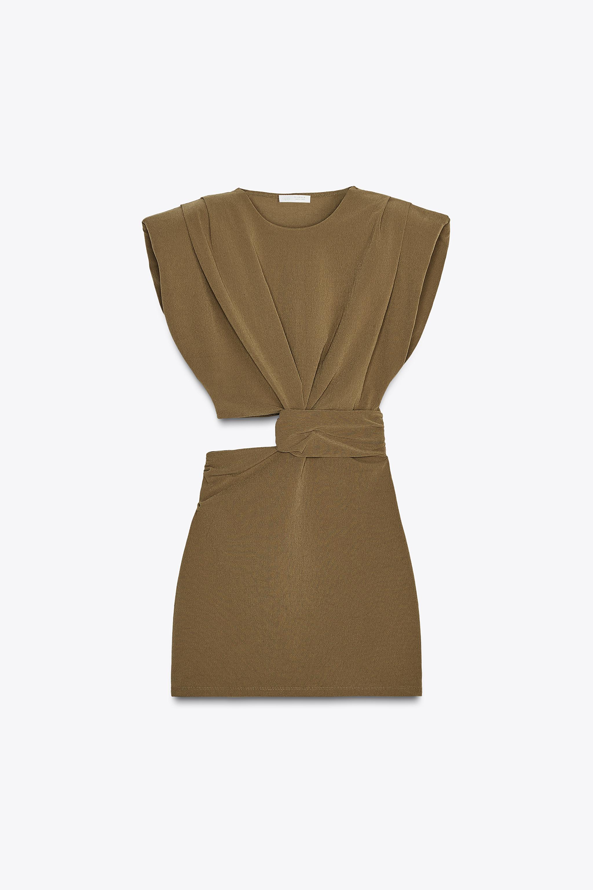CUT-OUT DRESS WITH SHOULDER PADS