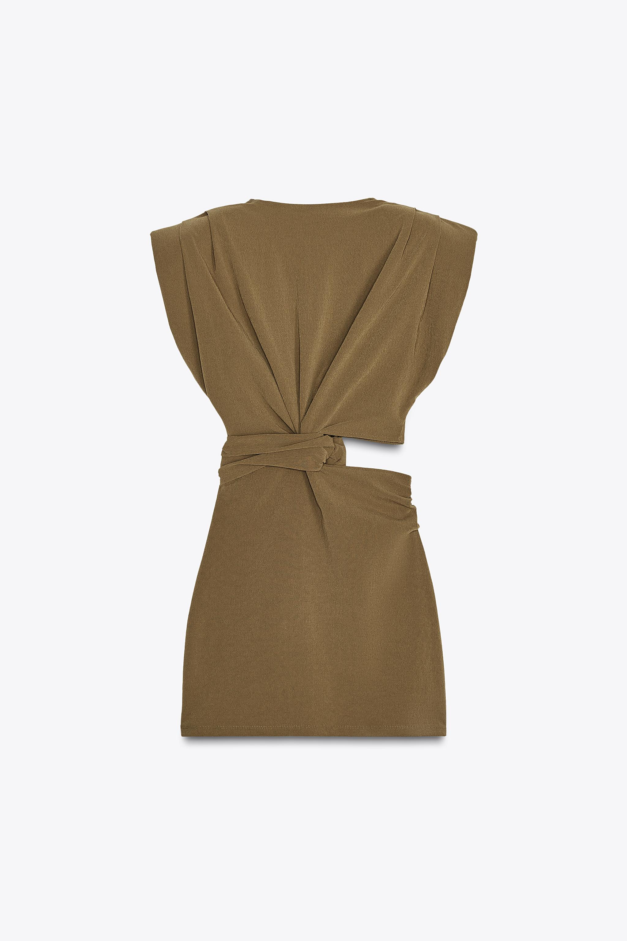 CUT-OUT DRESS WITH SHOULDER PADS