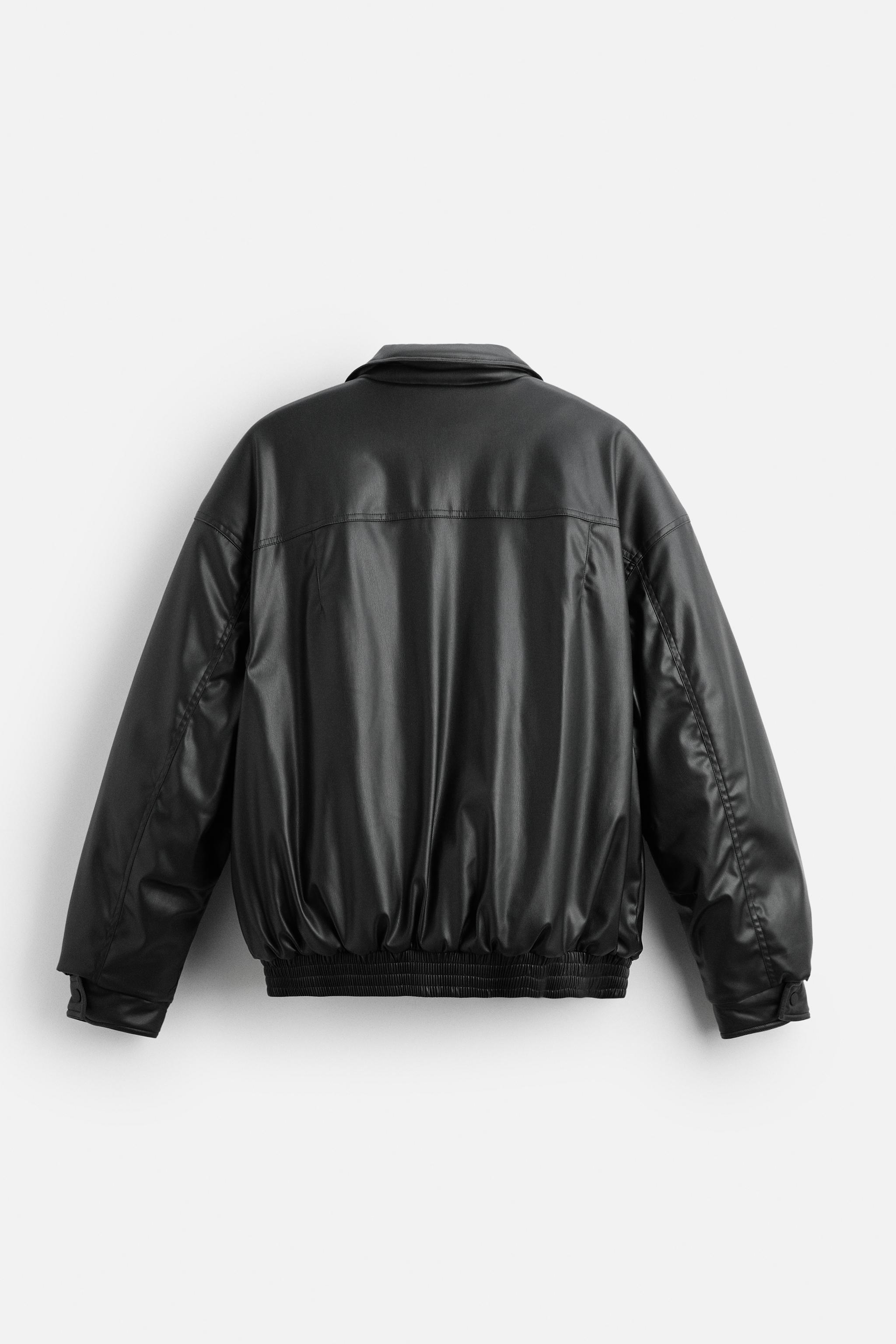 LEATHER EFFECT PUFFER JACKET