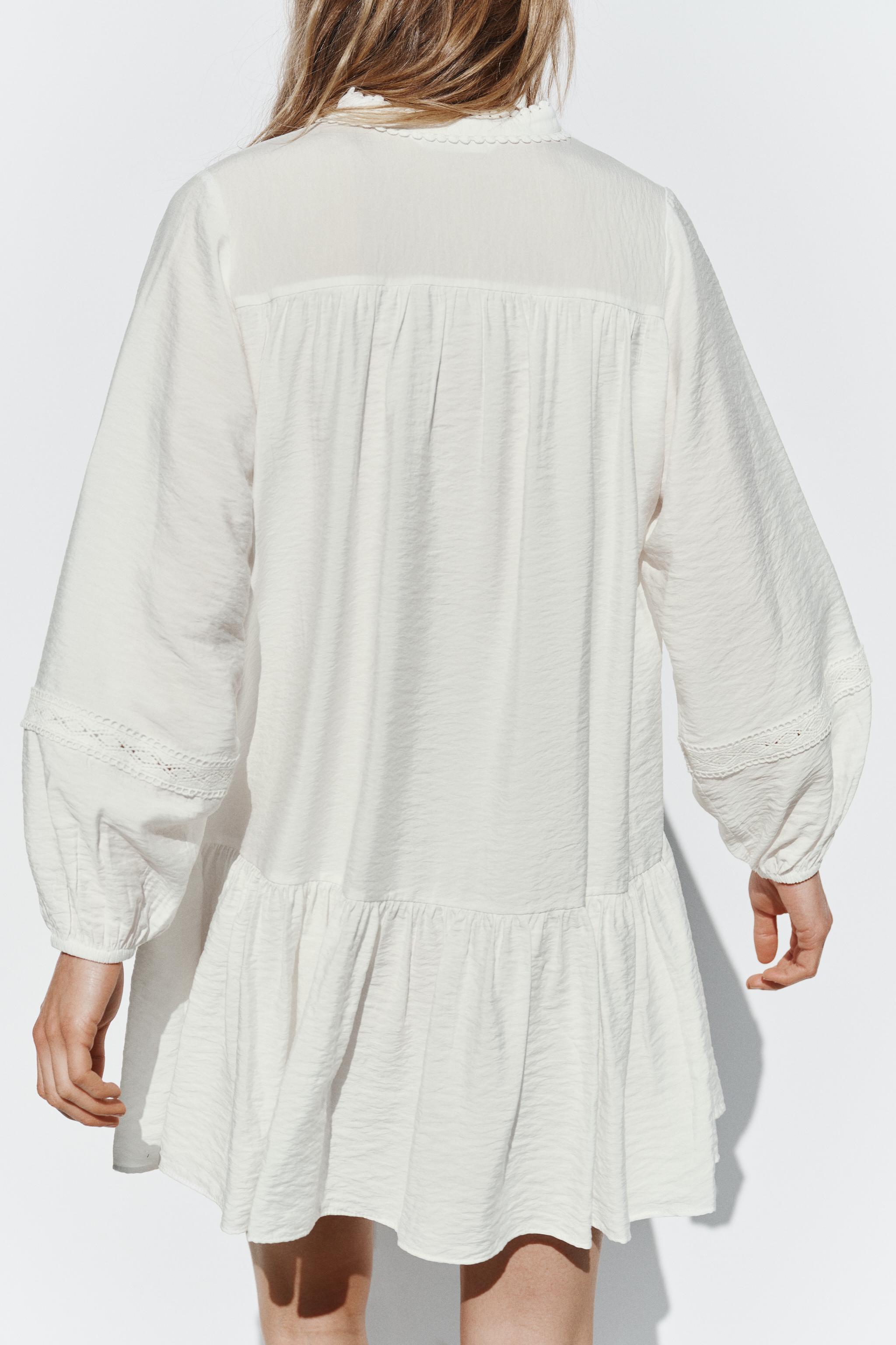 MINI DRESS WITH HEMSTITCH DETAIL