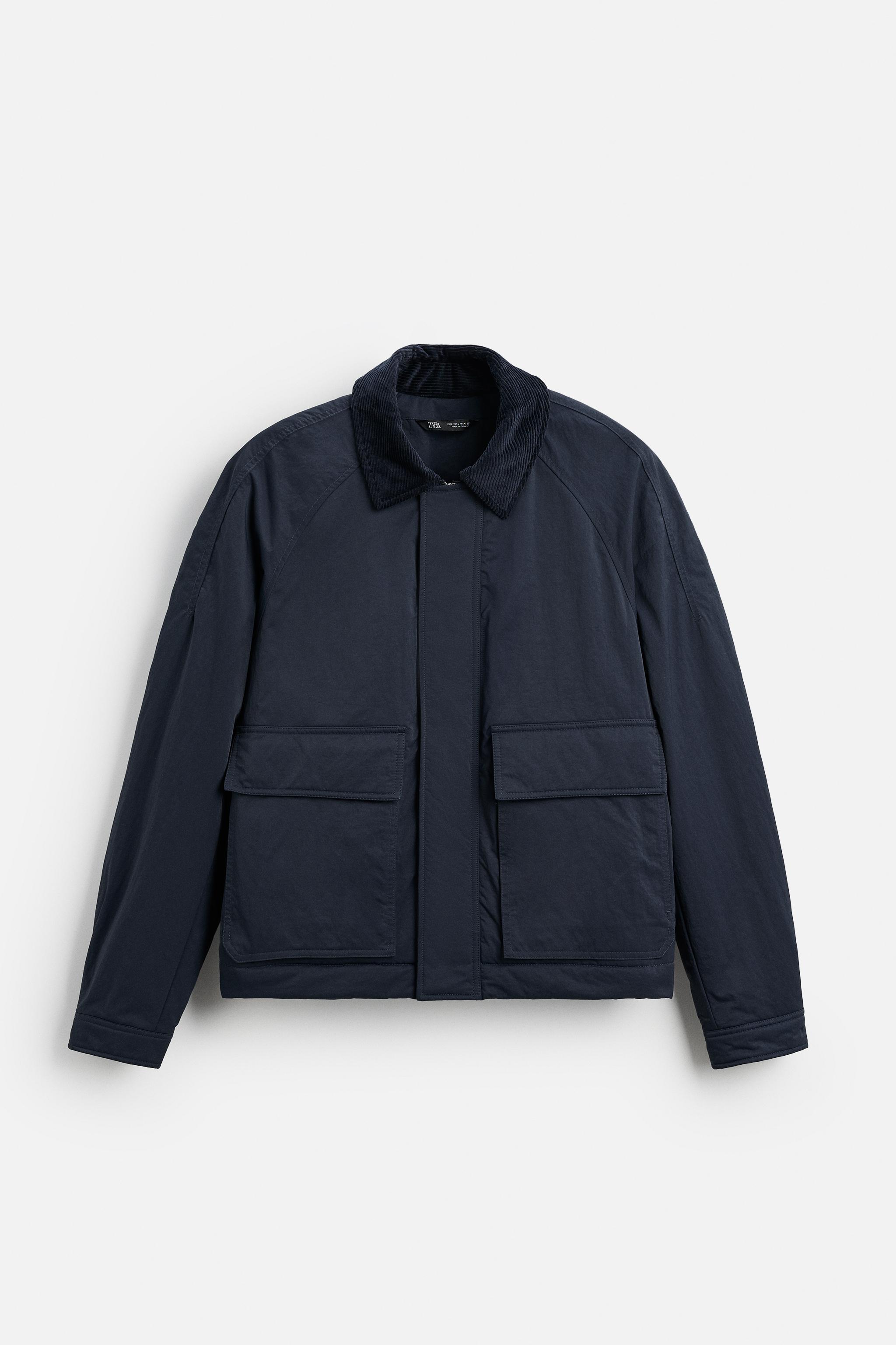 CONTRAST-COLLAR PADDED JACKET