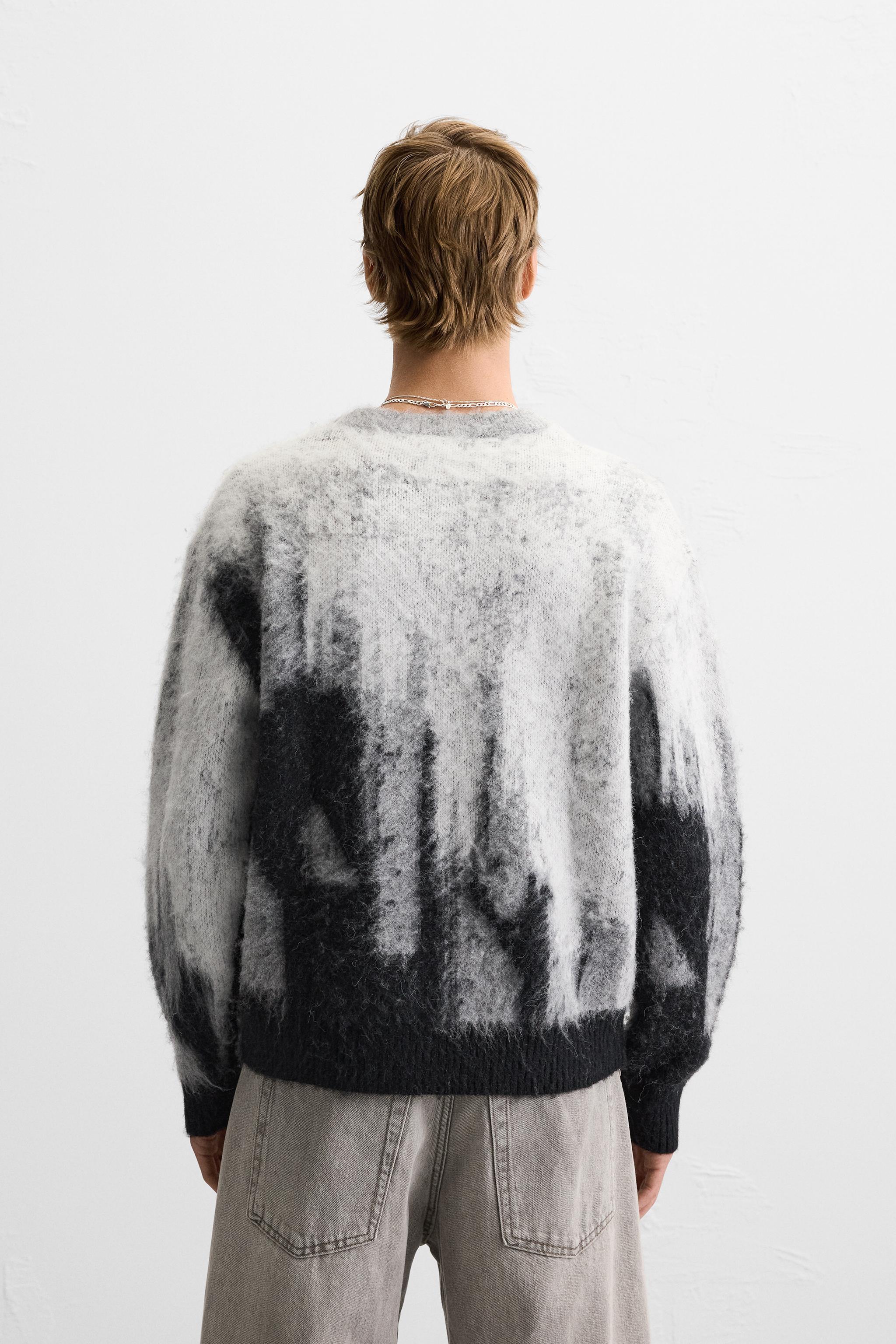 BRUSHED TEXTURED JACQUARD SWEATER