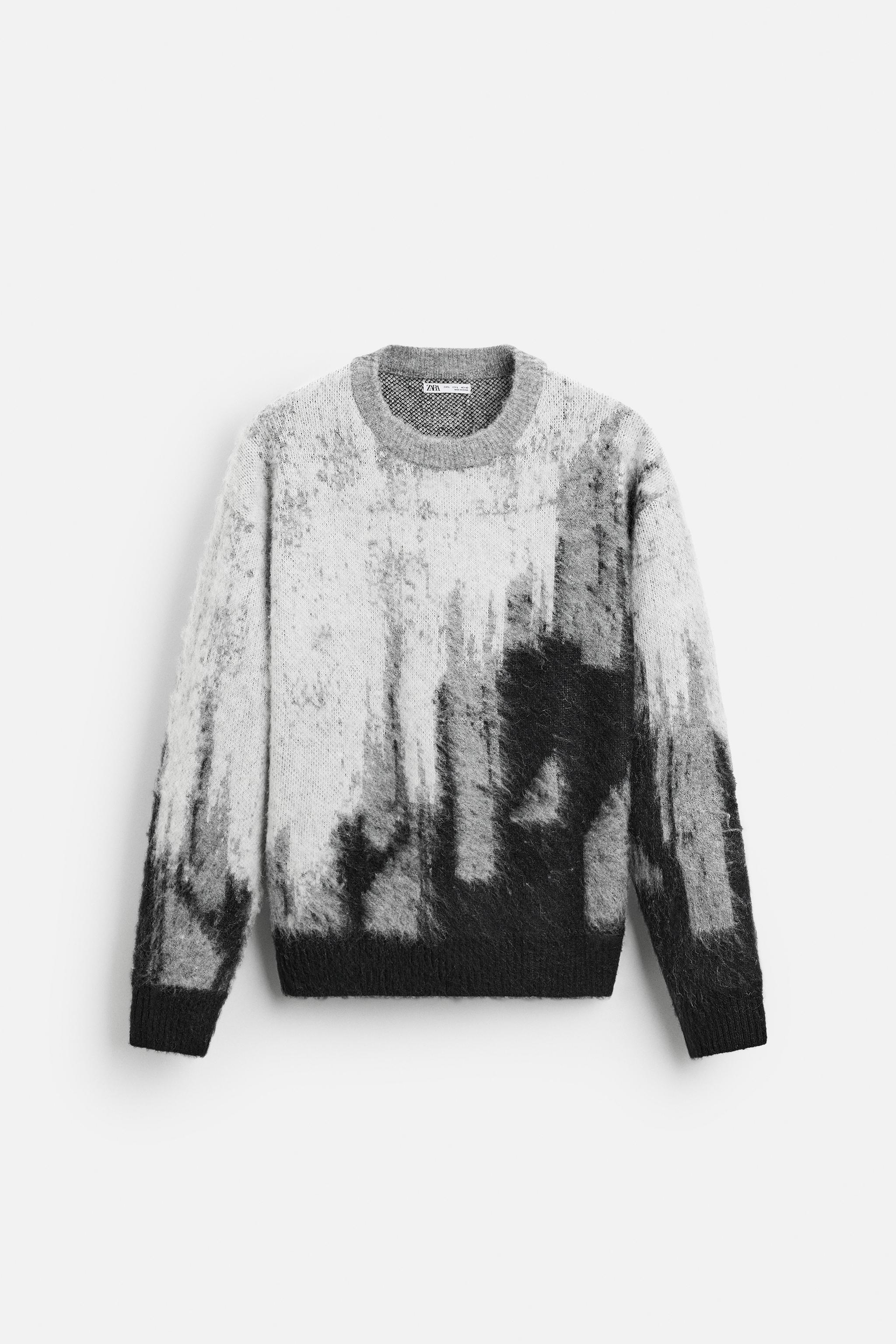 BRUSHED TEXTURED JACQUARD SWEATER