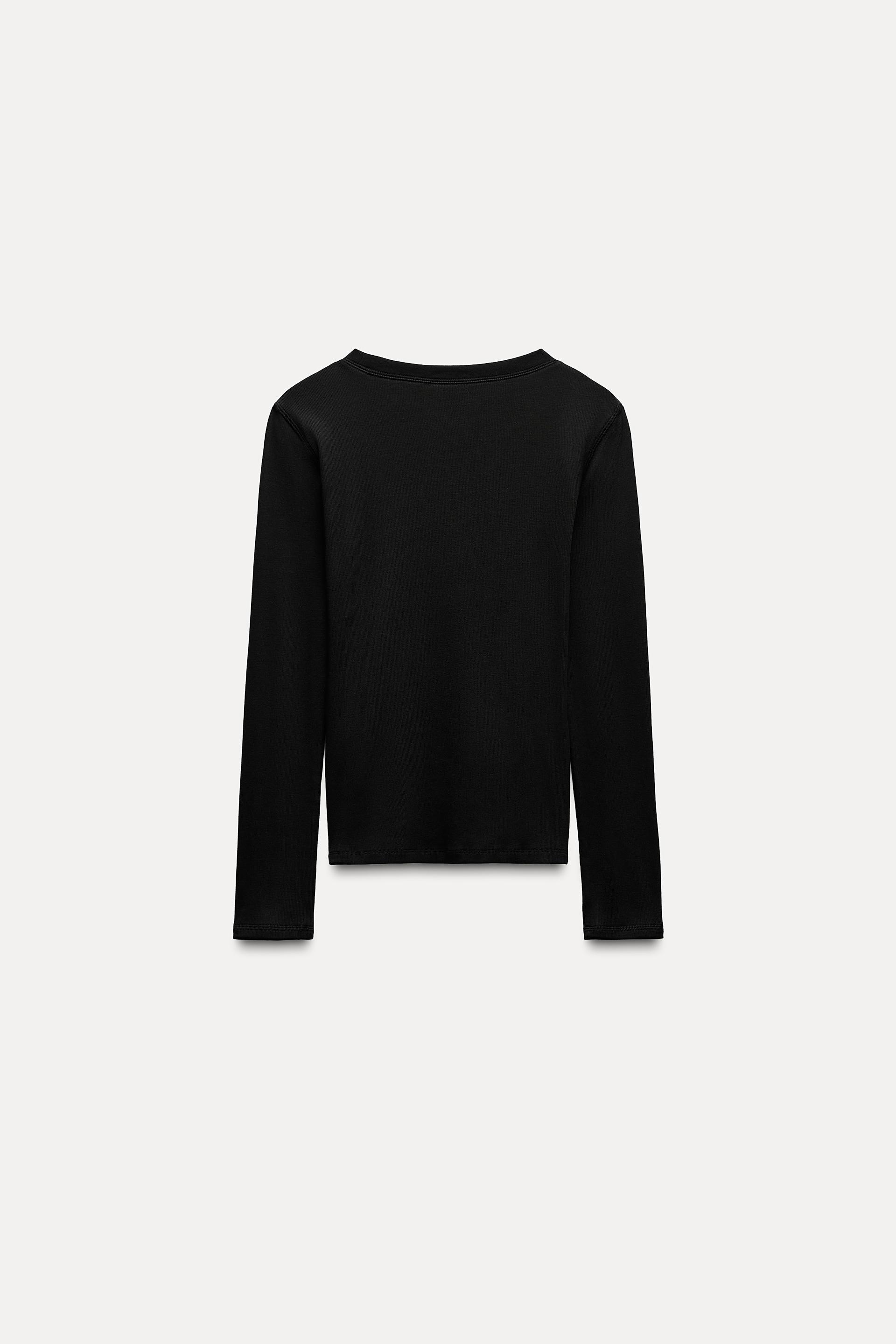 RIBBED LONG SLEEVE T-SHIRT