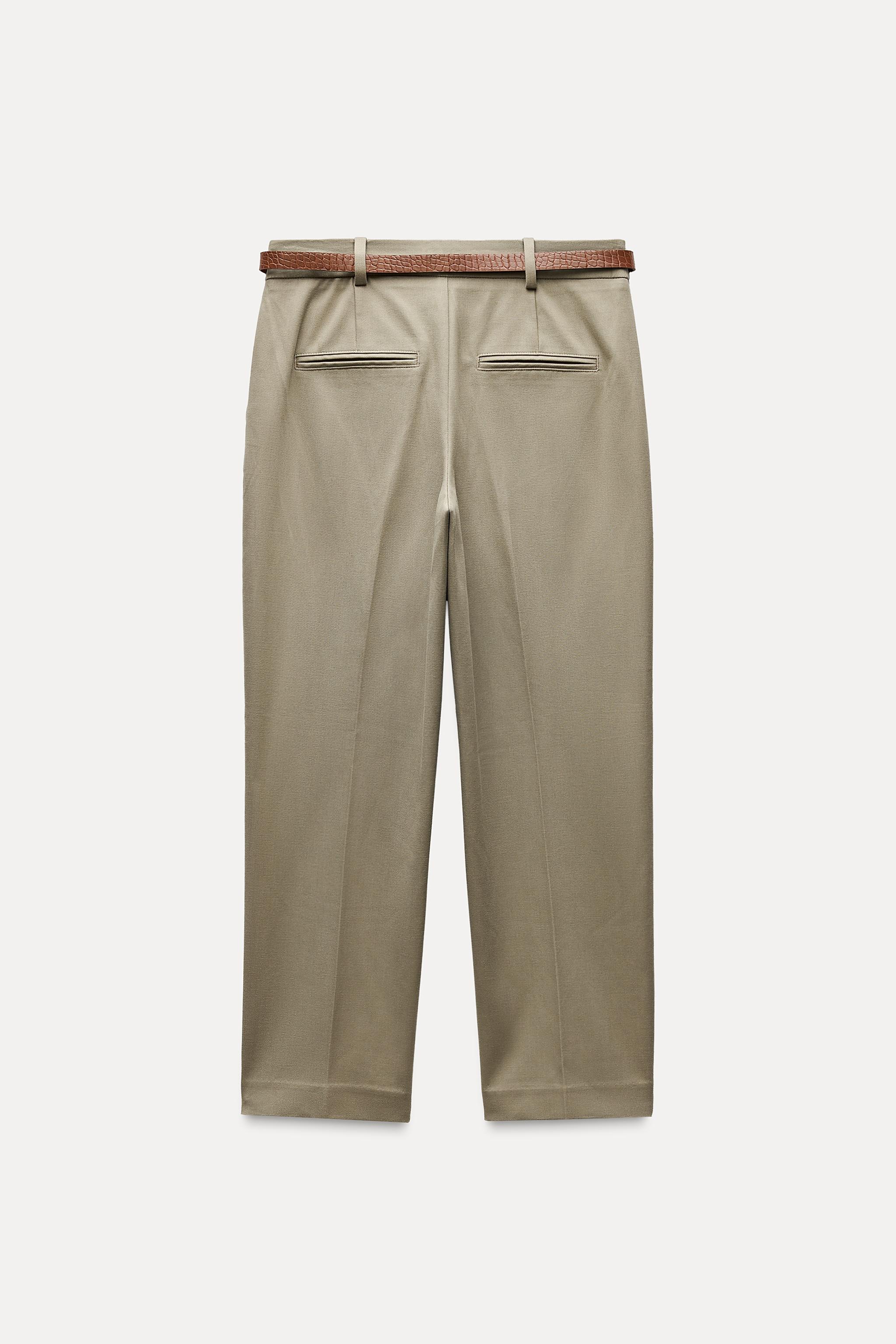 STRAIGHT FIT TROUSERS WITH BELT