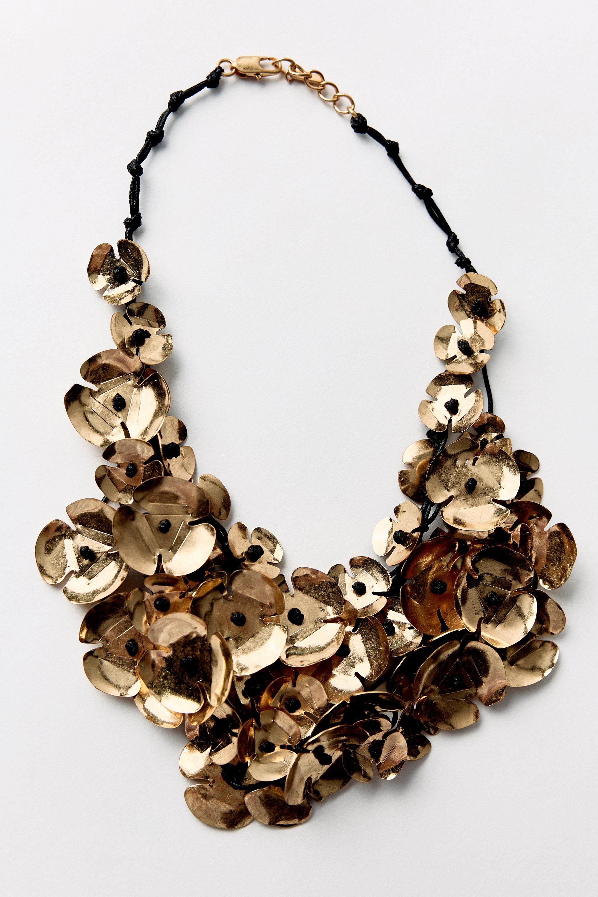 FLORAL WATERFALL CORD NECKLACE