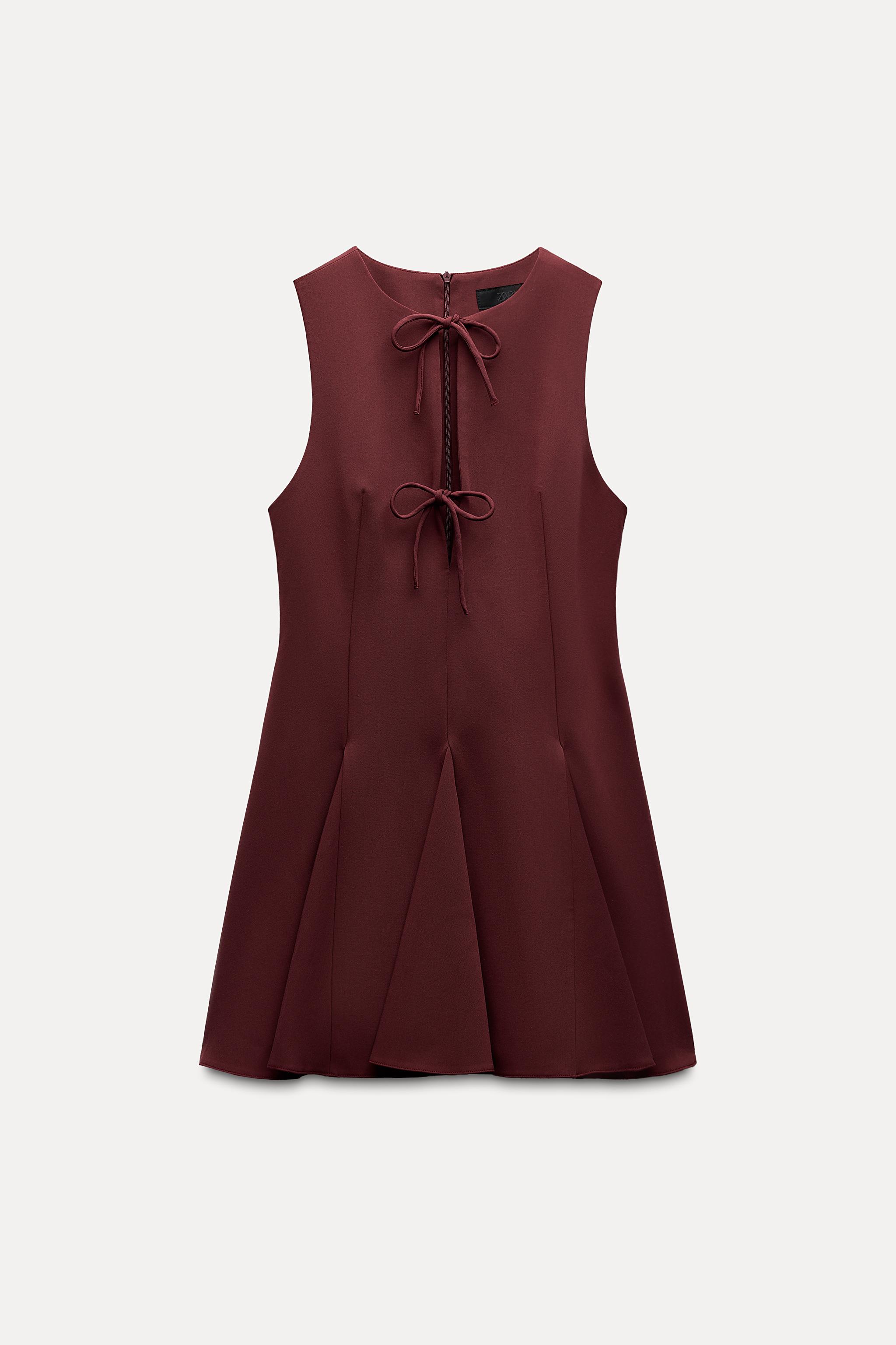 SHORT DRESS WITH BOWS AND GODET HEM