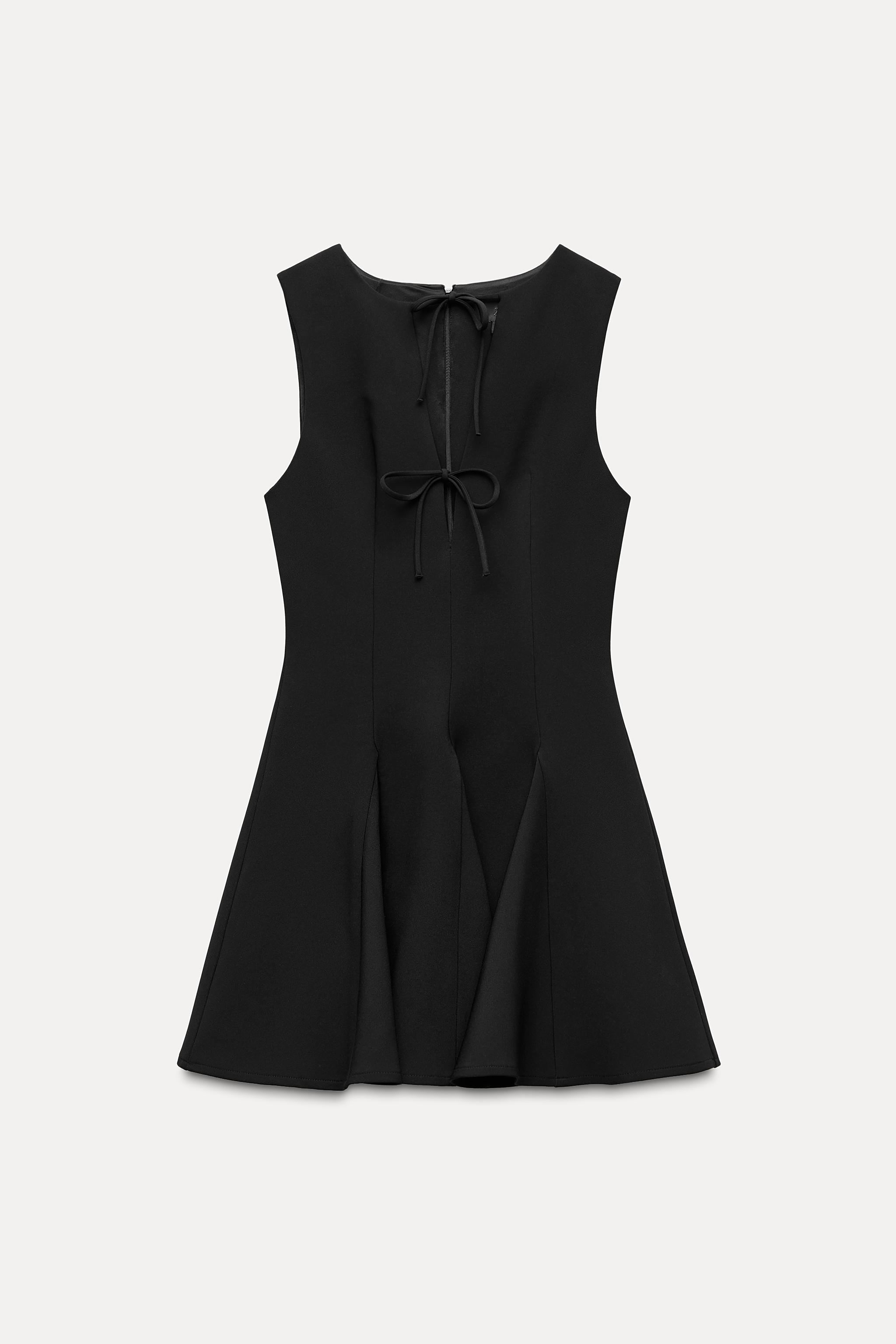 SHORT DRESS WITH BOWS AND GODET HEM