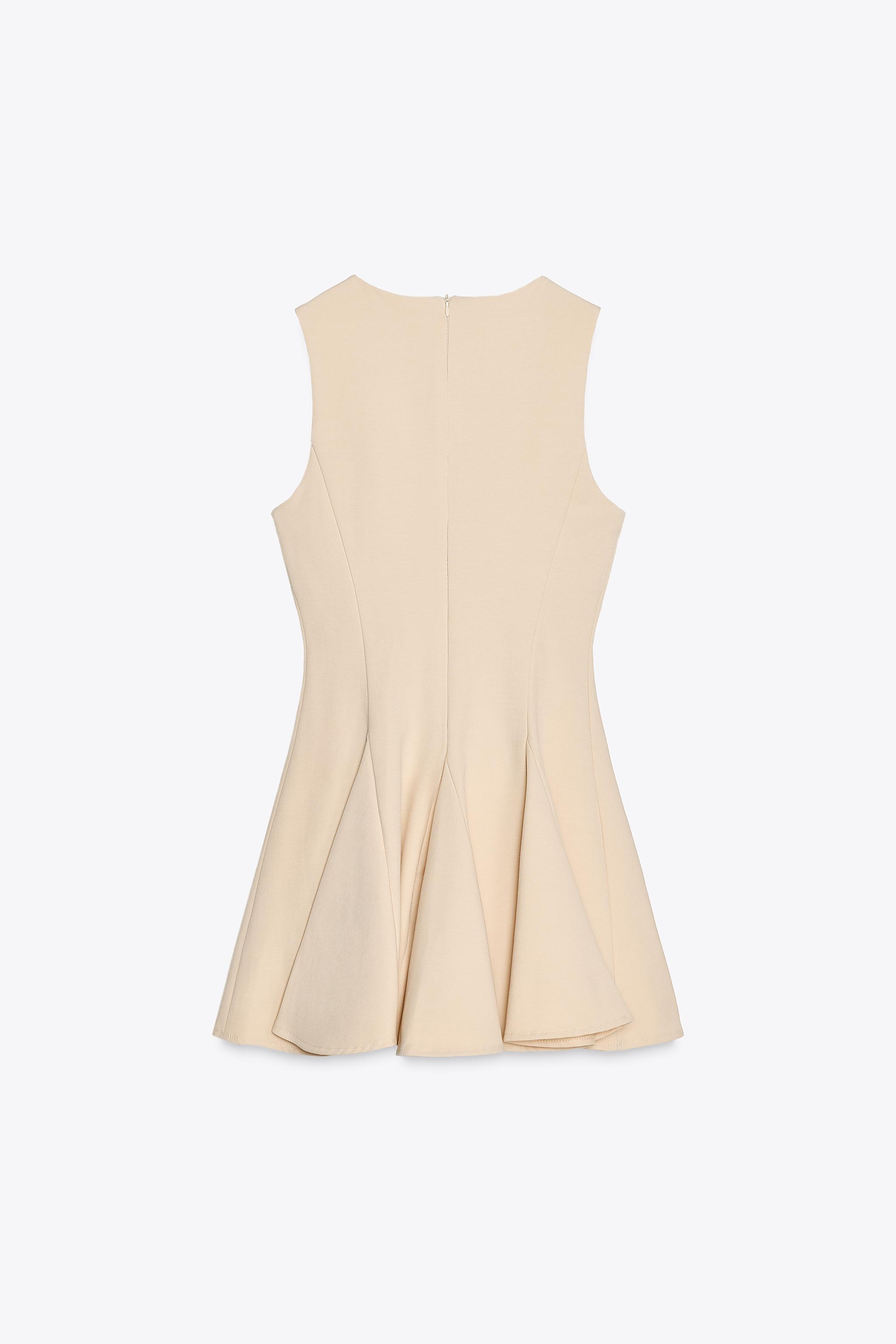 SHORT DRESS WITH BOWS AND GODET HEM