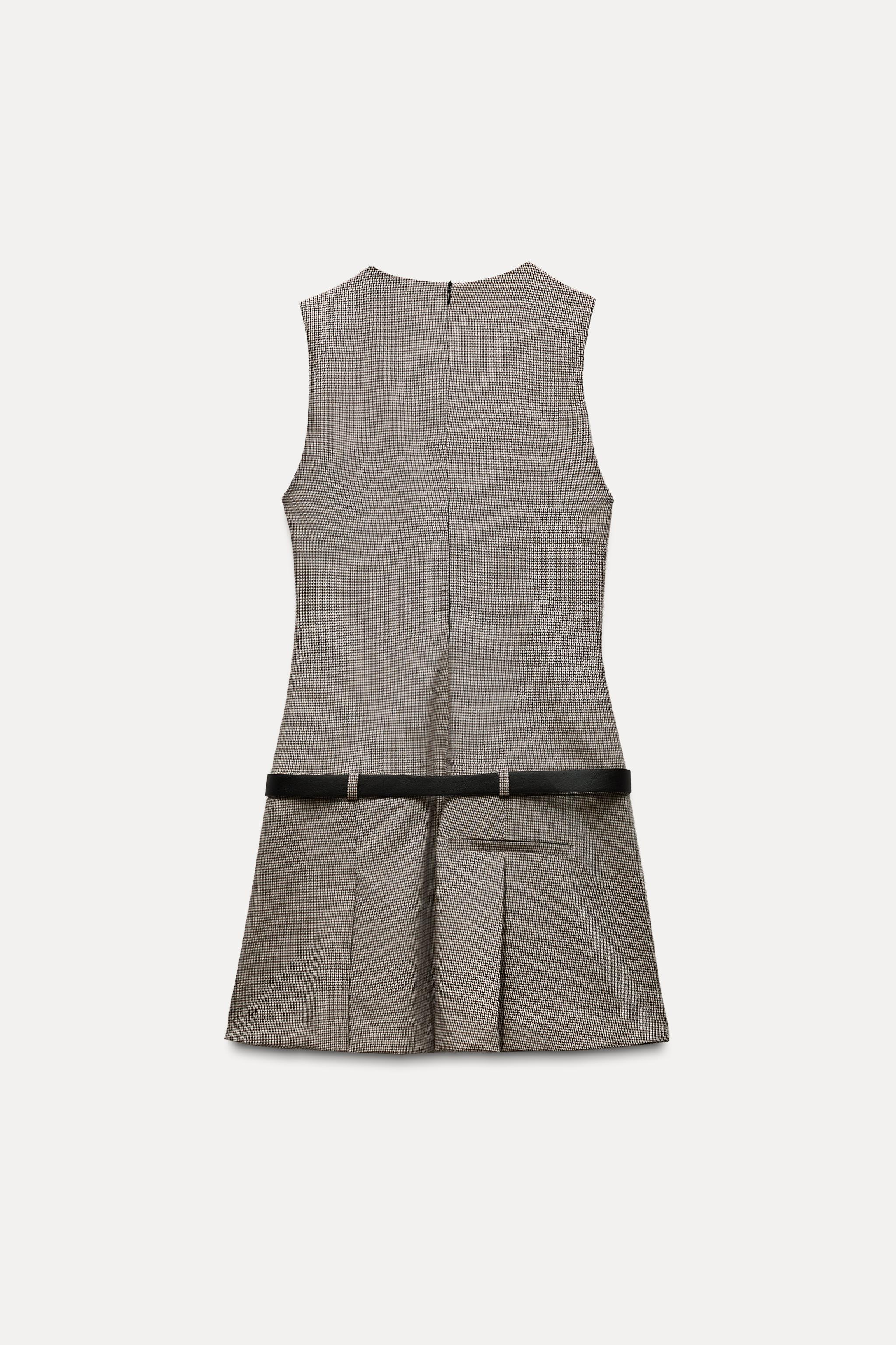 BELTED BOX PLEAT DRESS