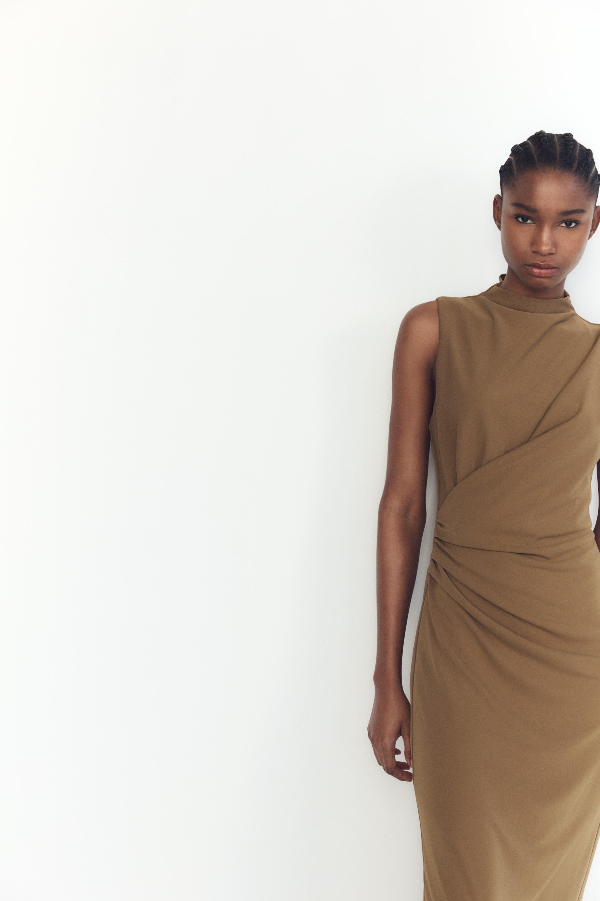 DRAPED MIDI DRESS