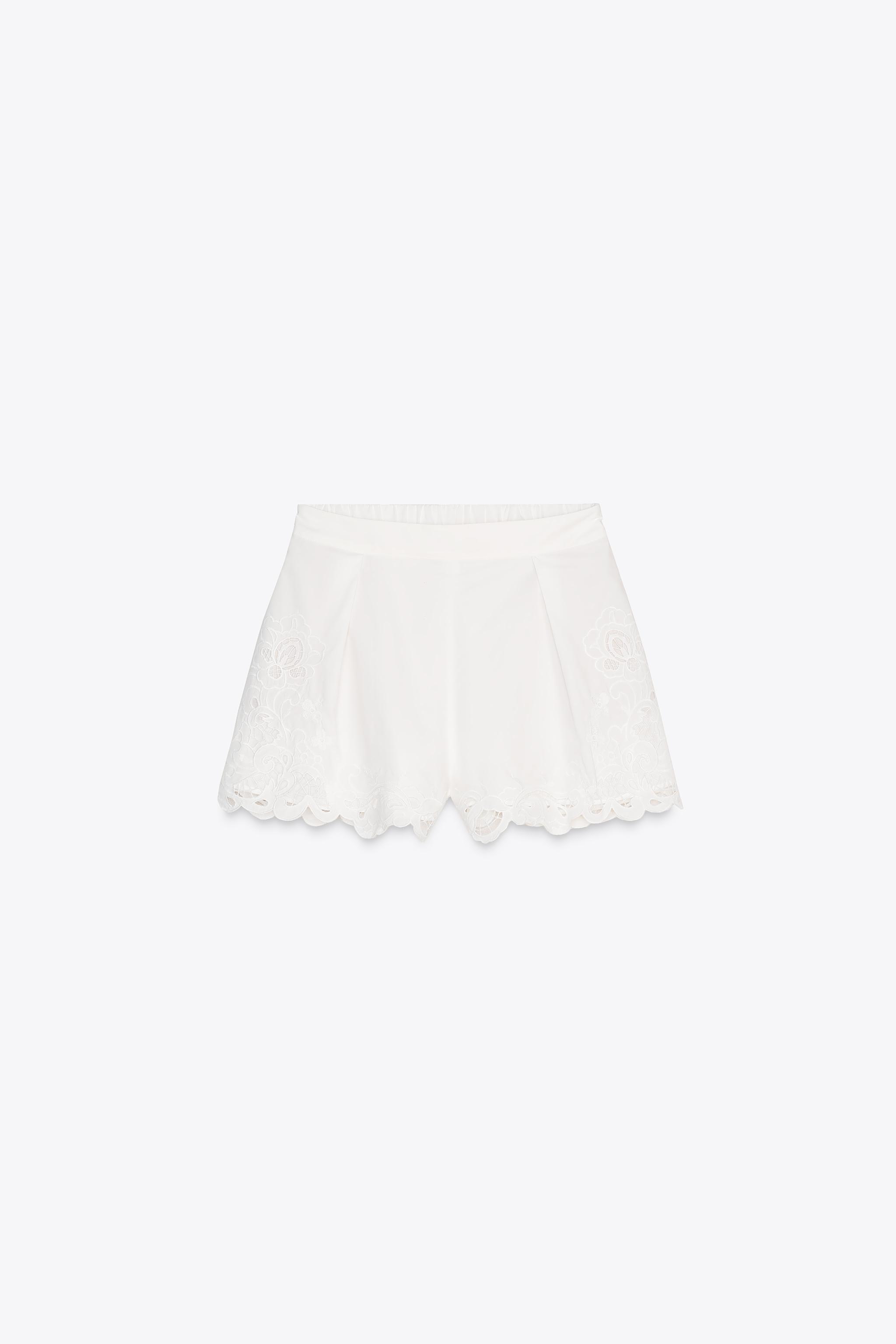 ZW COLLECTION EMBROIDERED SHORTS WITH DARTS
