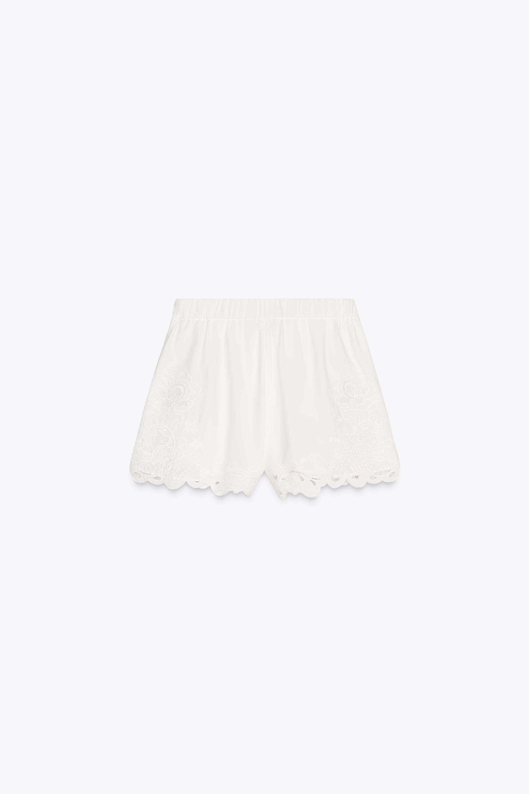 ZW COLLECTION EMBROIDERED SHORTS WITH DARTS