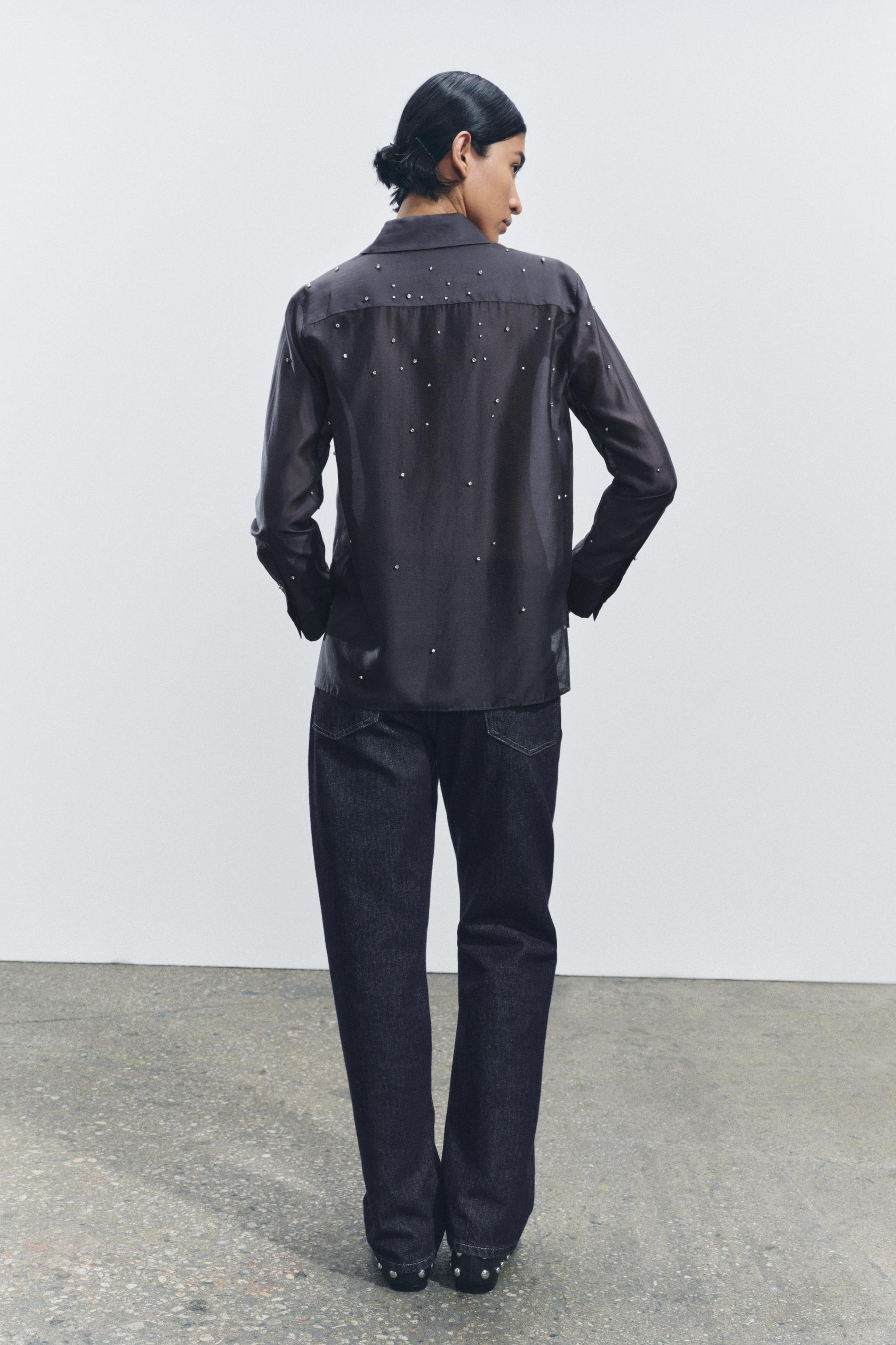 ZW COLLECTION EMBROIDERED SHIRT WITH JEWELS