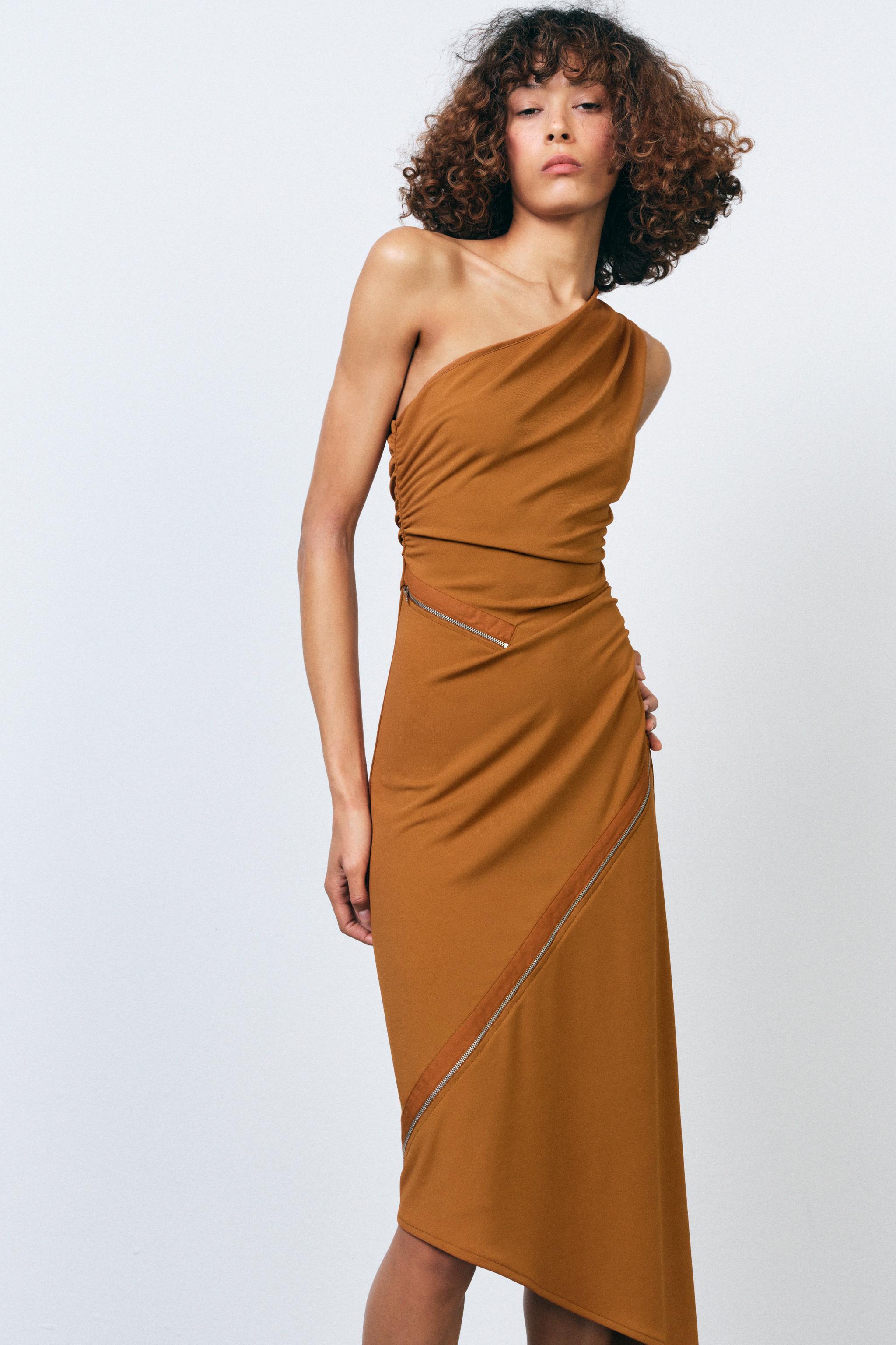ASYMMETRIC ZIP DRESS