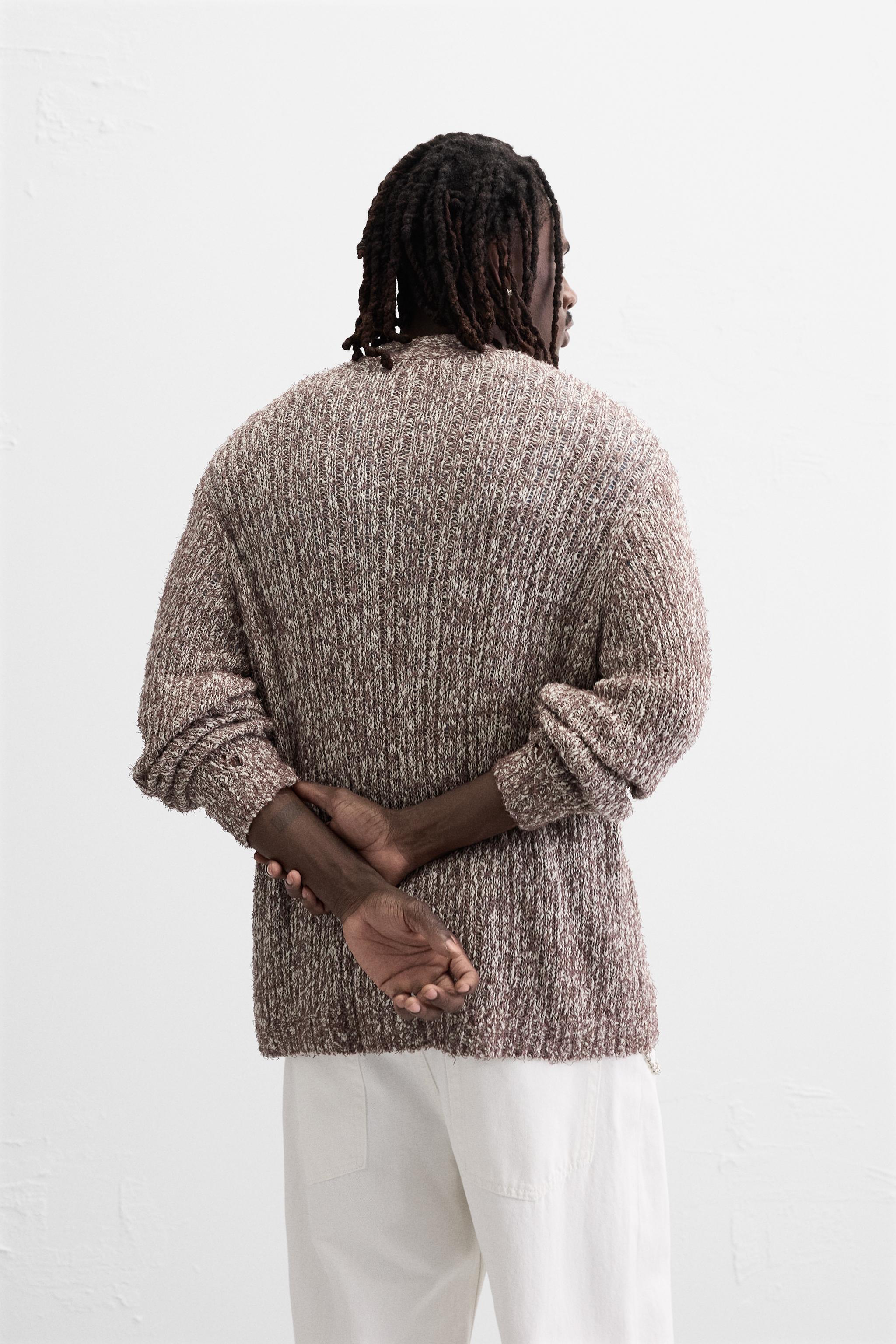 RIPPED-EFFECT CARDIGAN