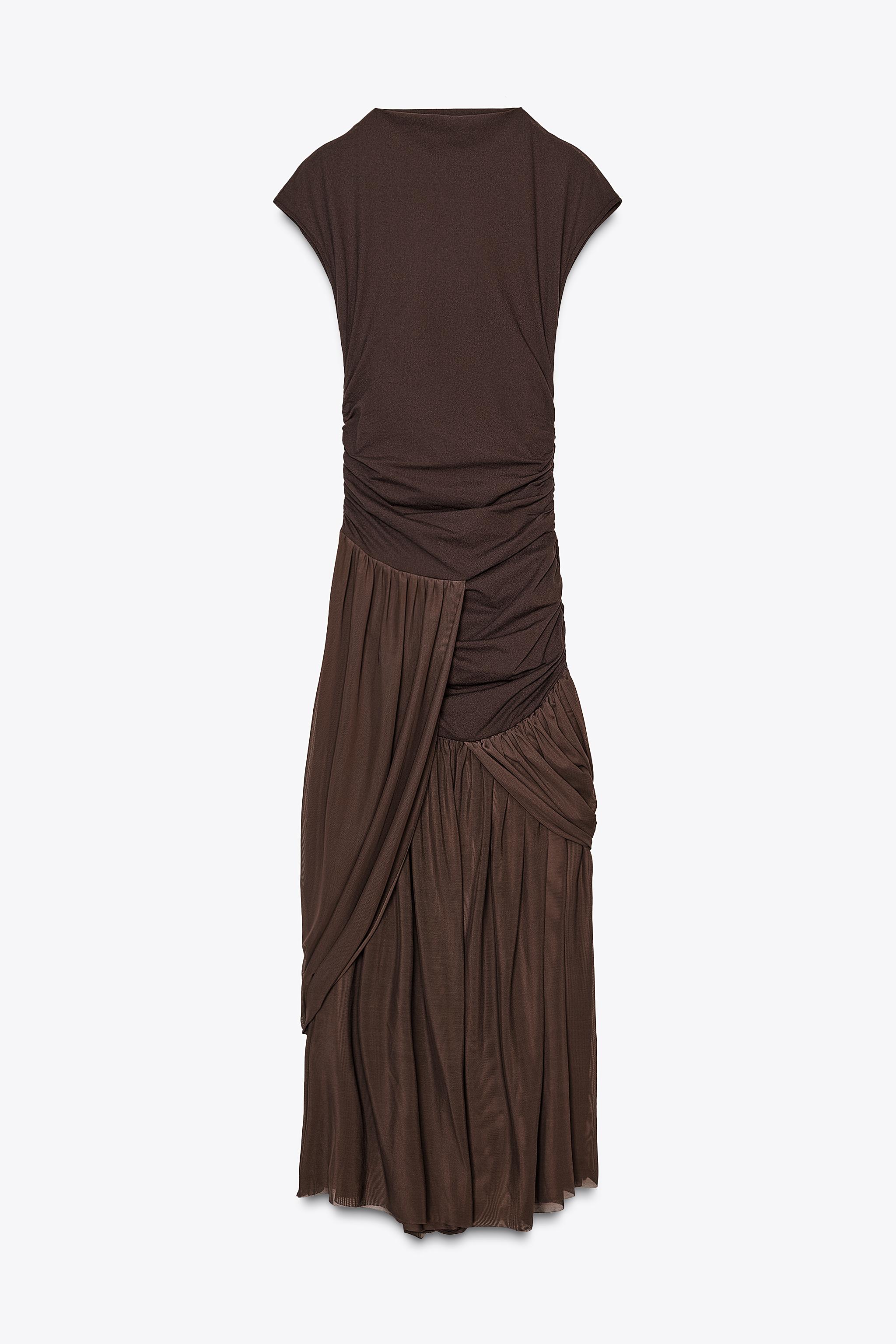 CONTRAST BALLOON TULLE DRESS