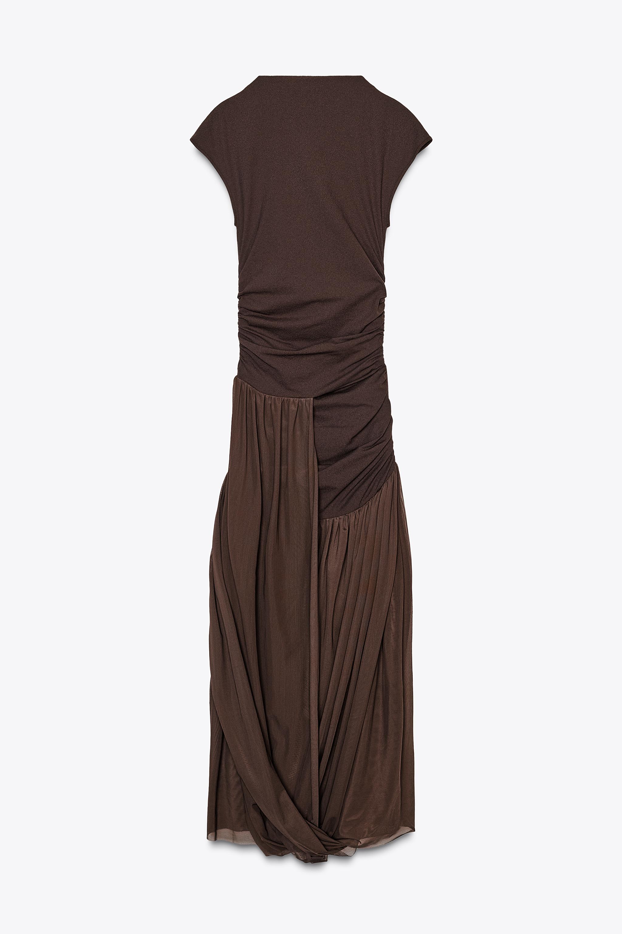 CONTRAST BALLOON TULLE DRESS