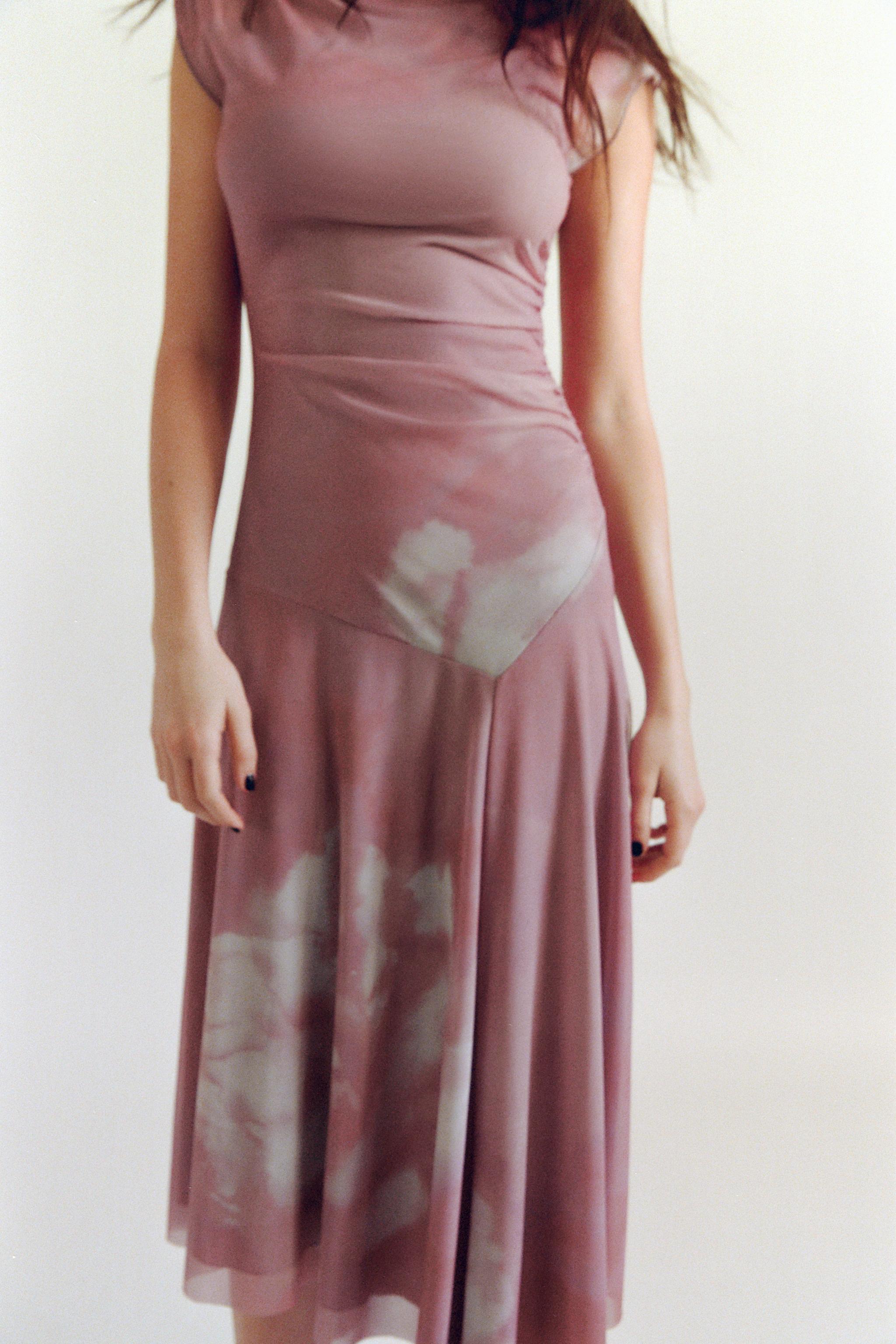 GATHERED TULLE DRESS