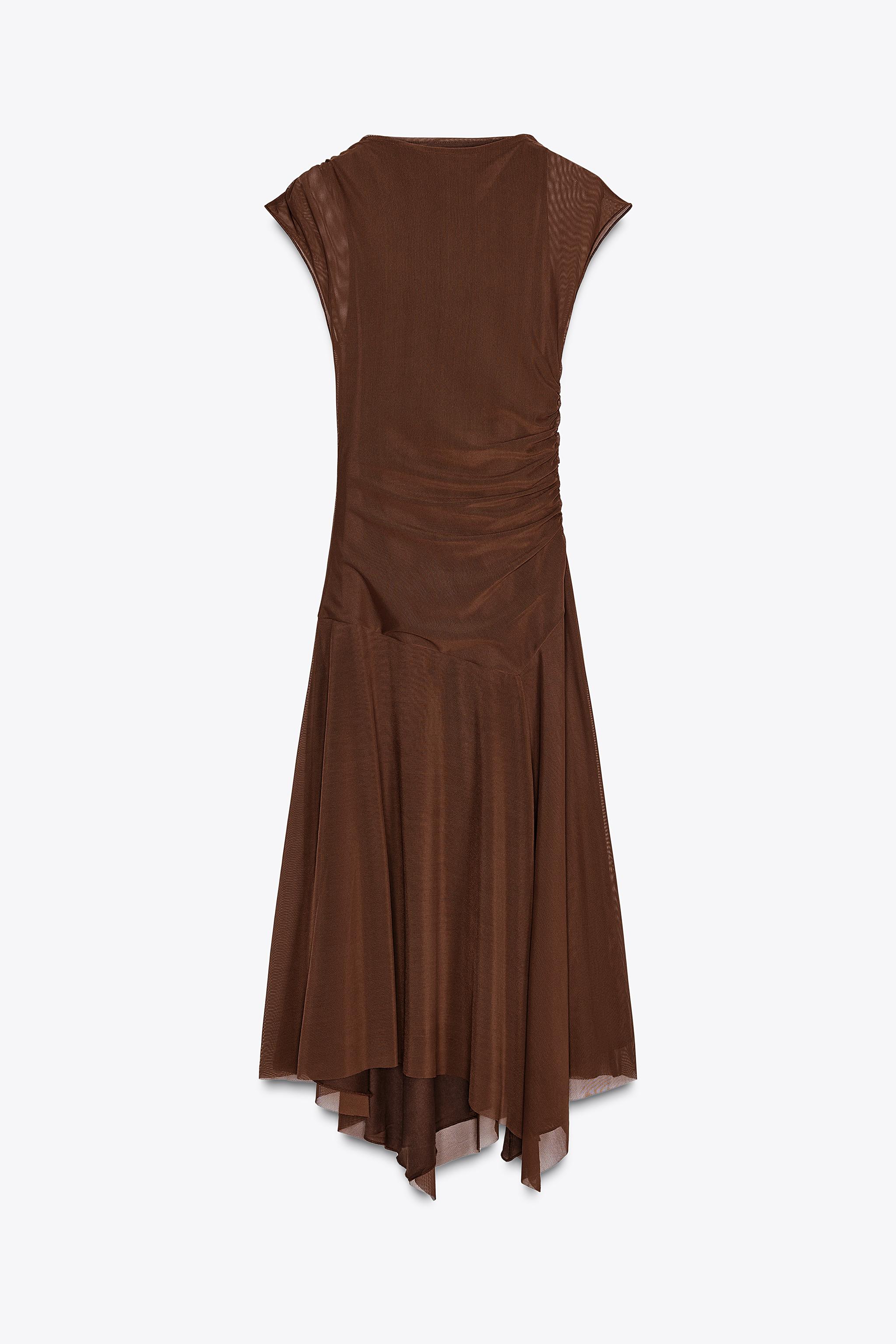 GATHERED TULLE DRESS