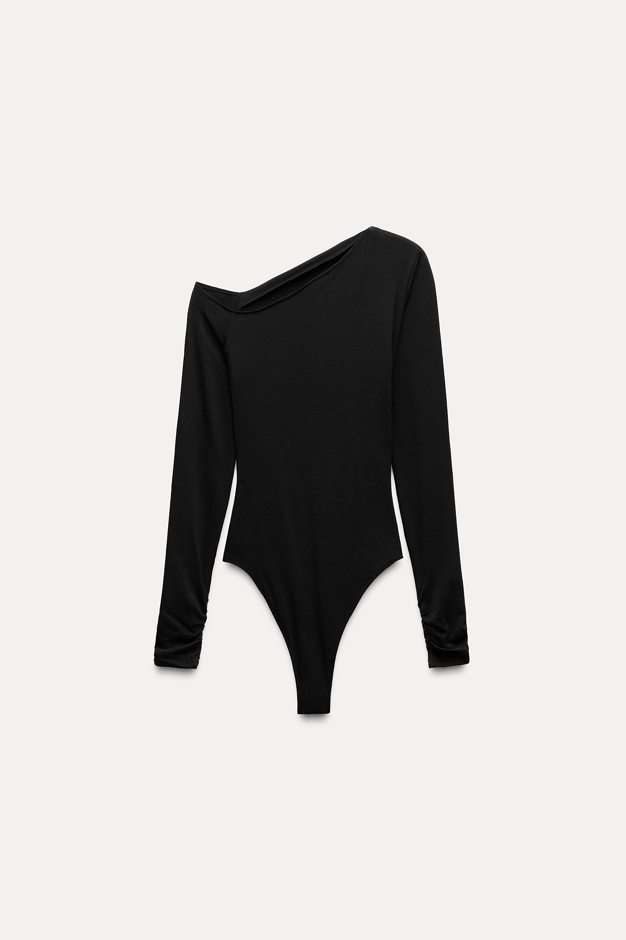 ASYMMETRIC RUCHED BODYSUIT