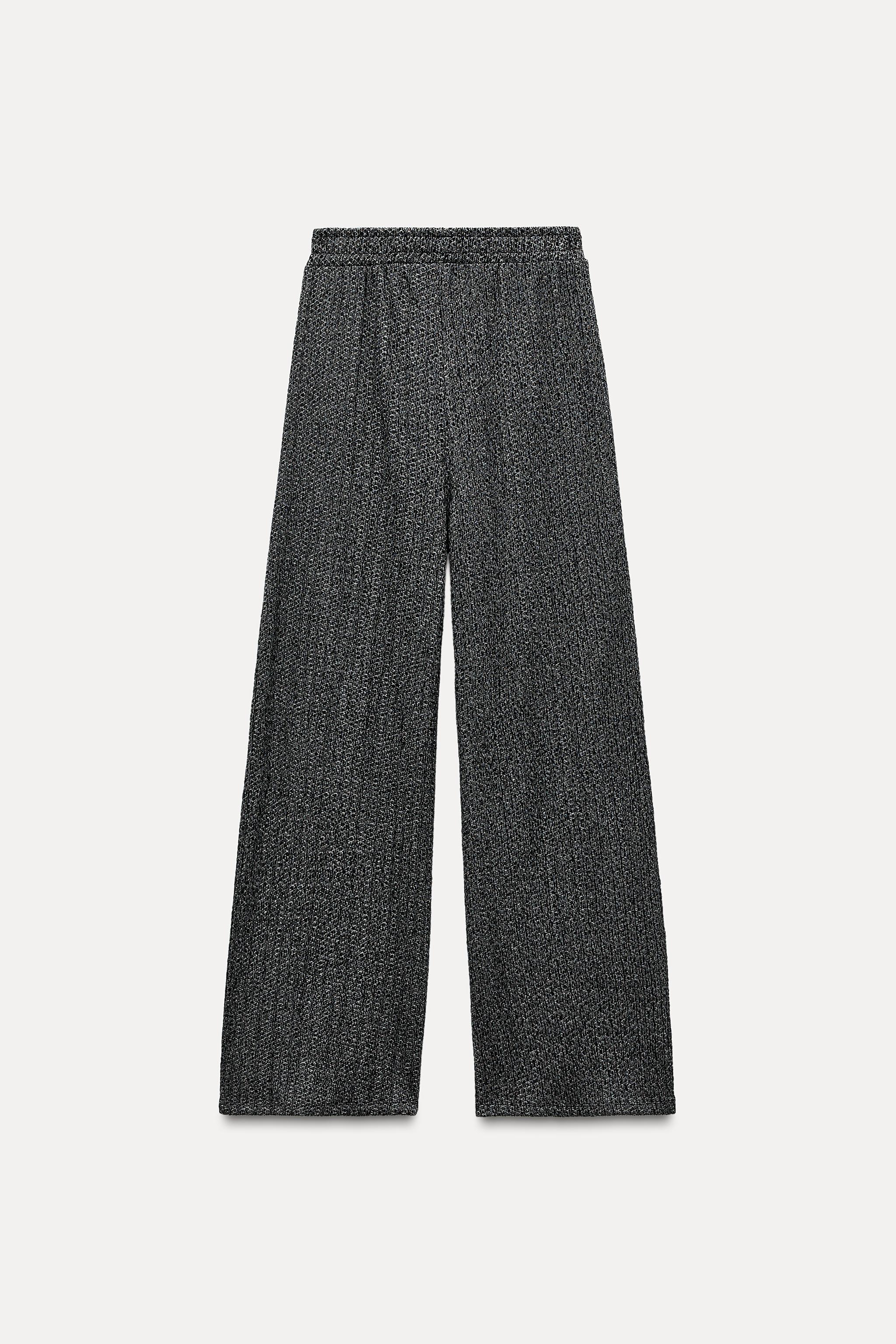 TEXTURED WIDE-LEG TROUSERS