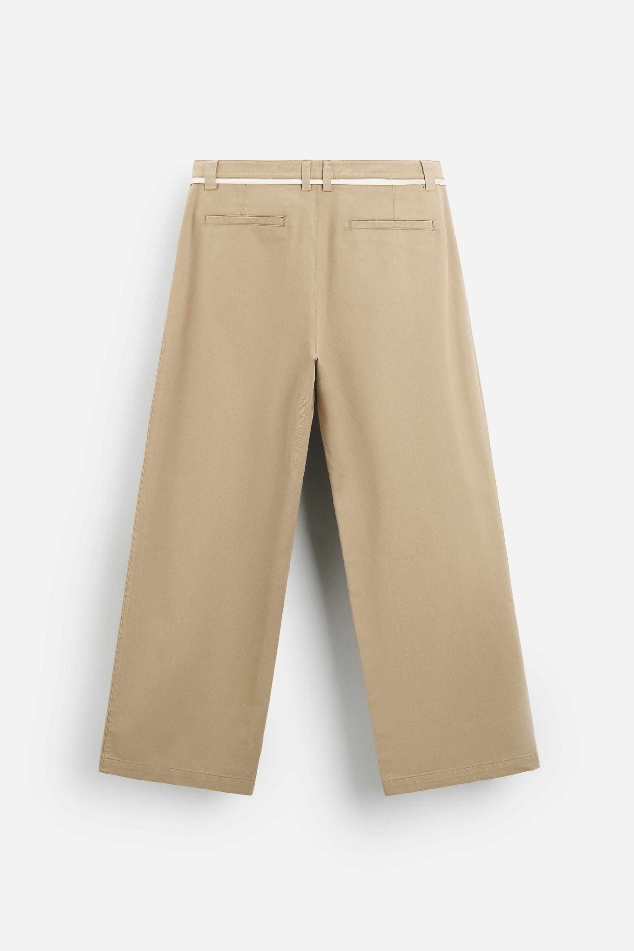 RELAXED FIT TROUSERS WITH CONTRAST STITCHING