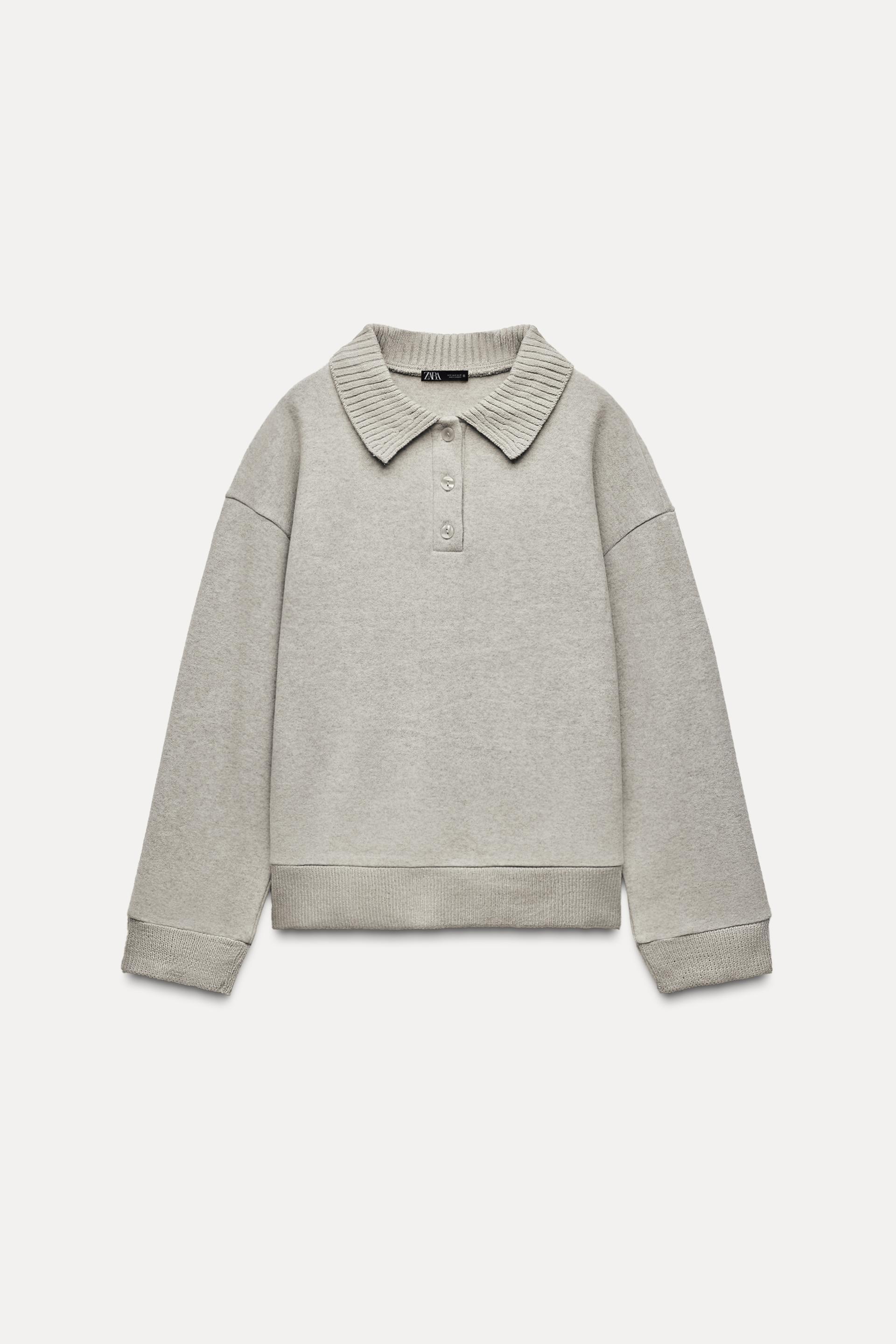 SOFT POLO COLLAR SWEATSHIRT