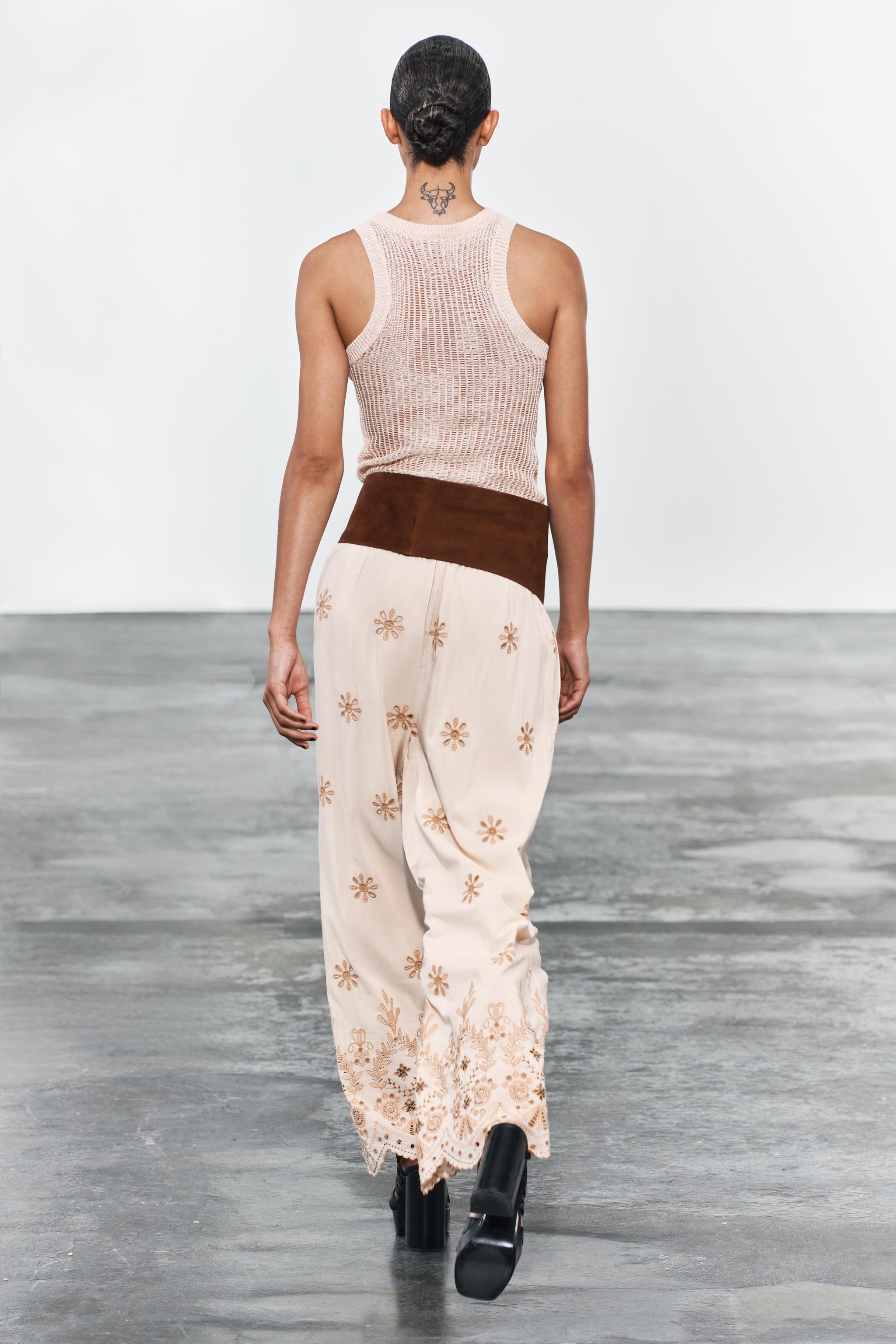 ZW COLLECTION EMBROIDERED TROUSERS