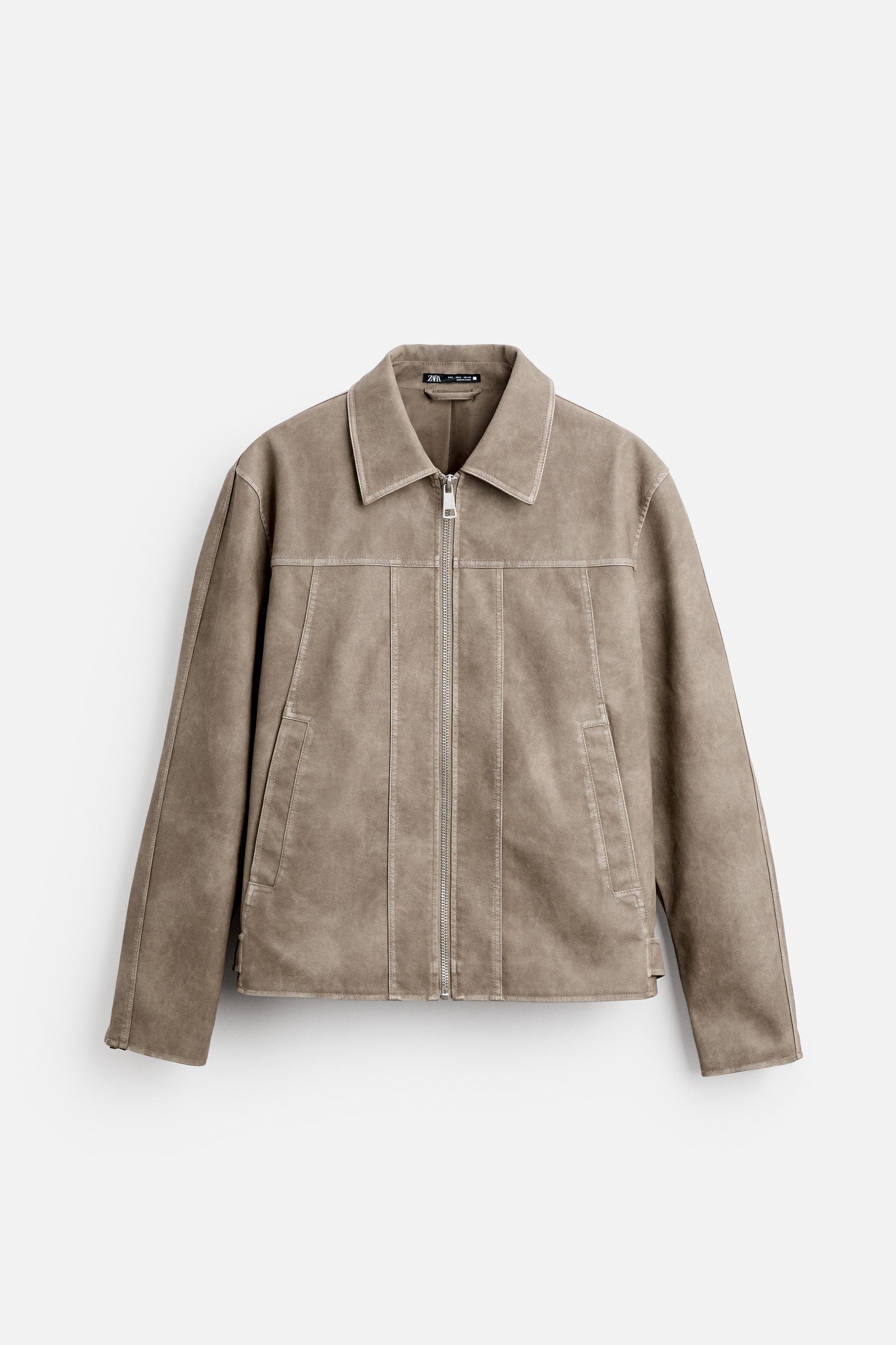 FADED LEATHER EFFECT JACKET