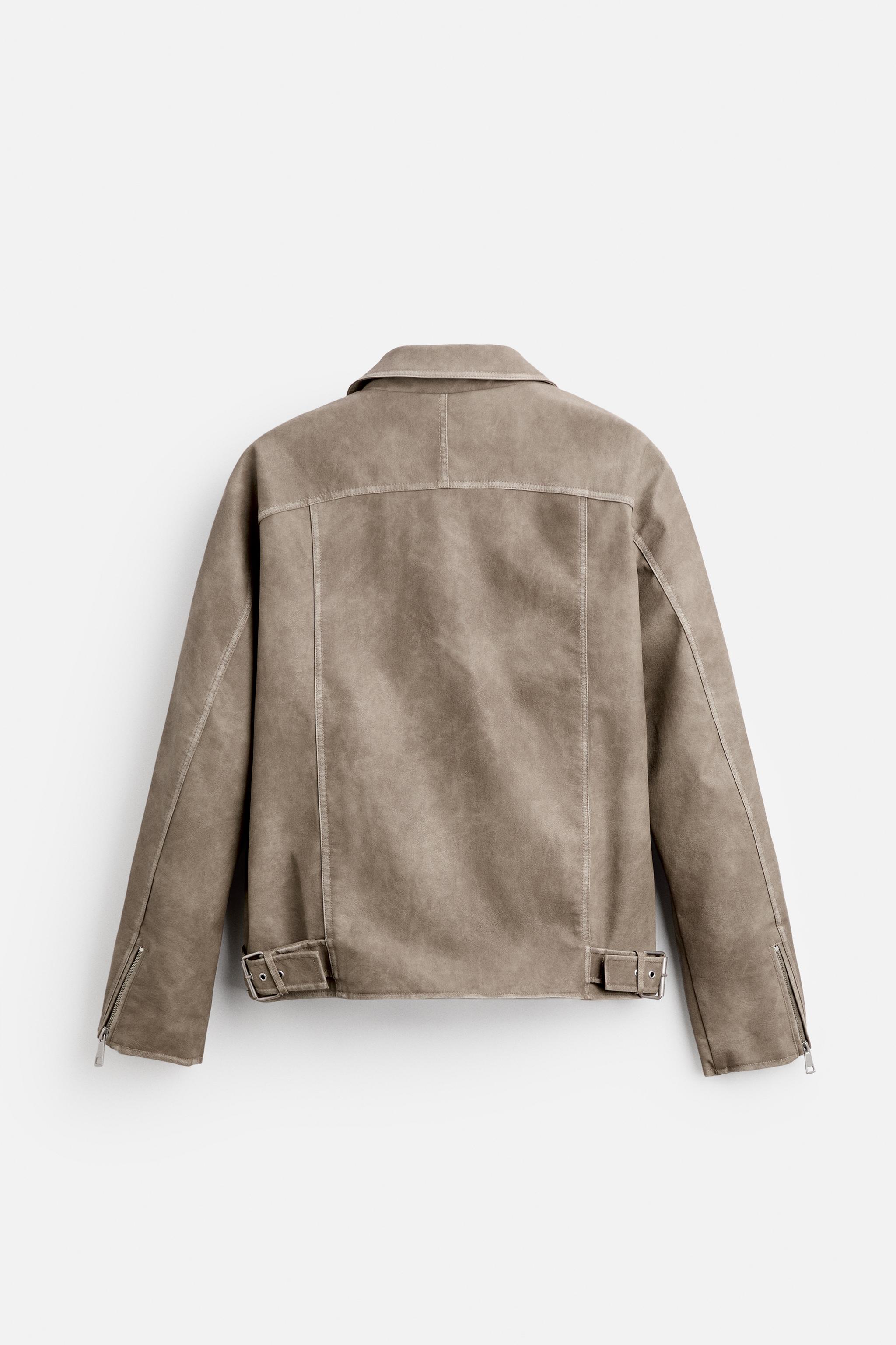 FADED LEATHER EFFECT JACKET