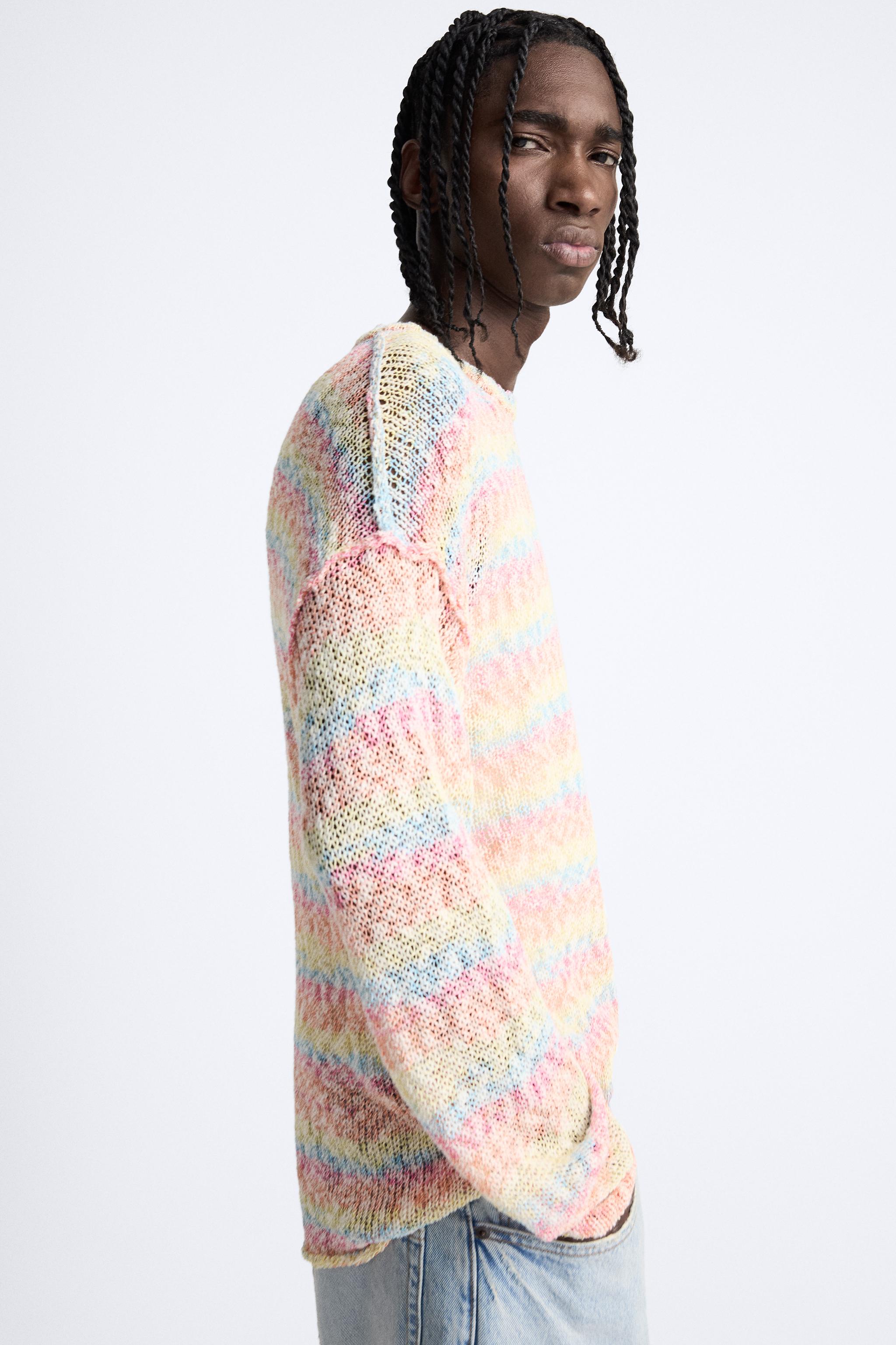 INSIDE OUT-EFFECT TEXTURED SWEATER