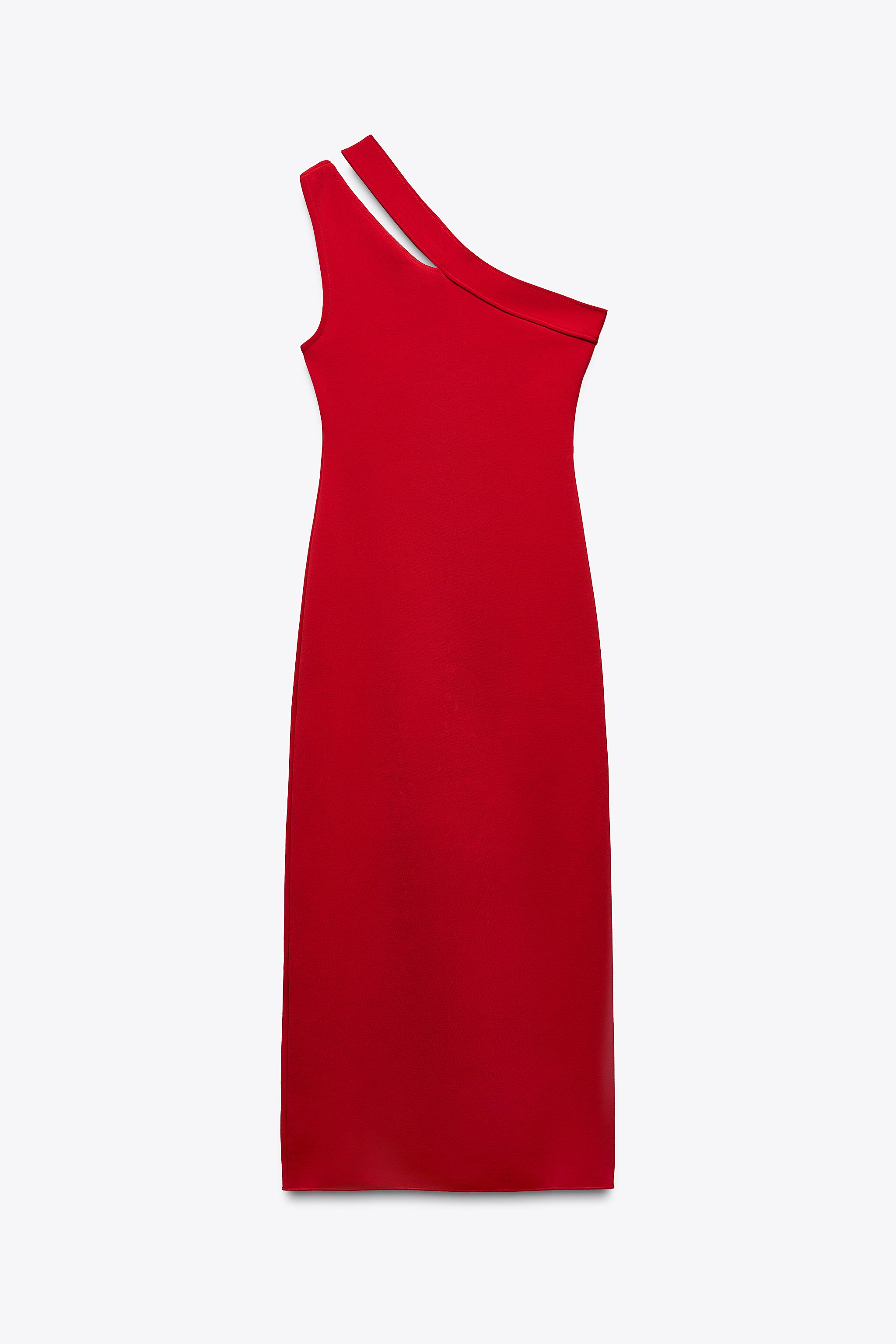 CONTOURING ASYMMETRIC STRETCH DRESS