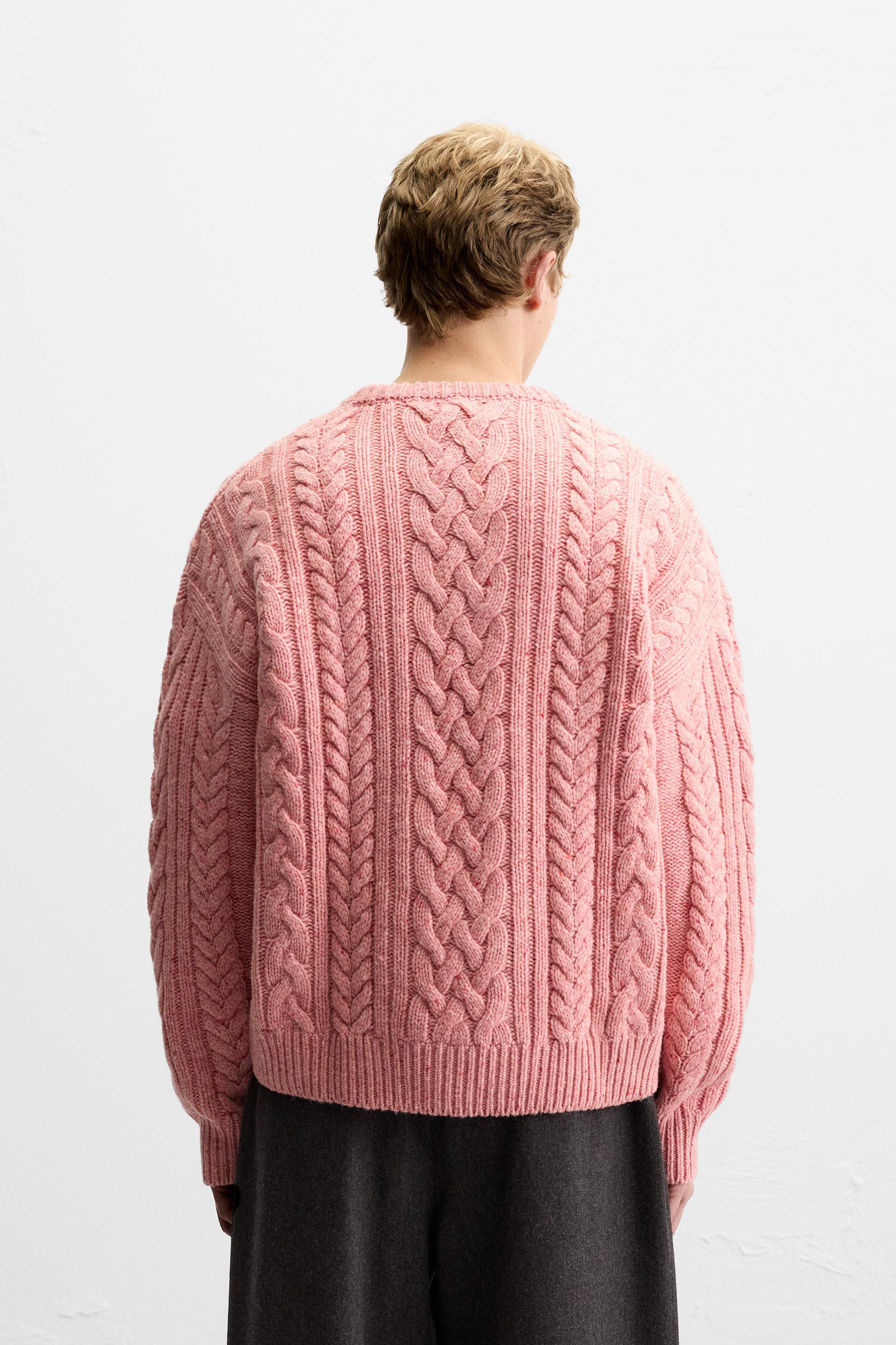 WOOL CABLE-KNIT SWEATER