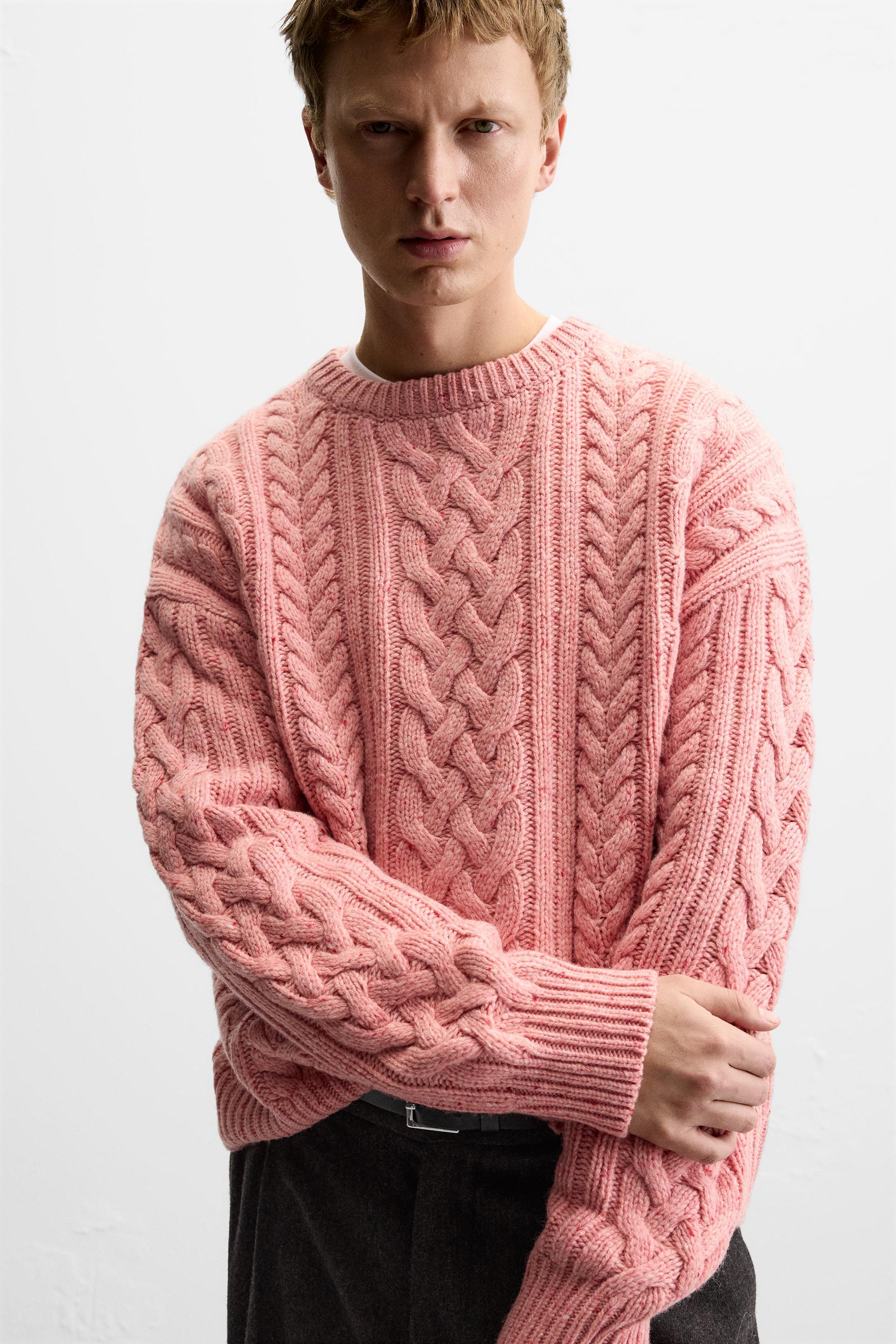 WOOL CABLE-KNIT SWEATER