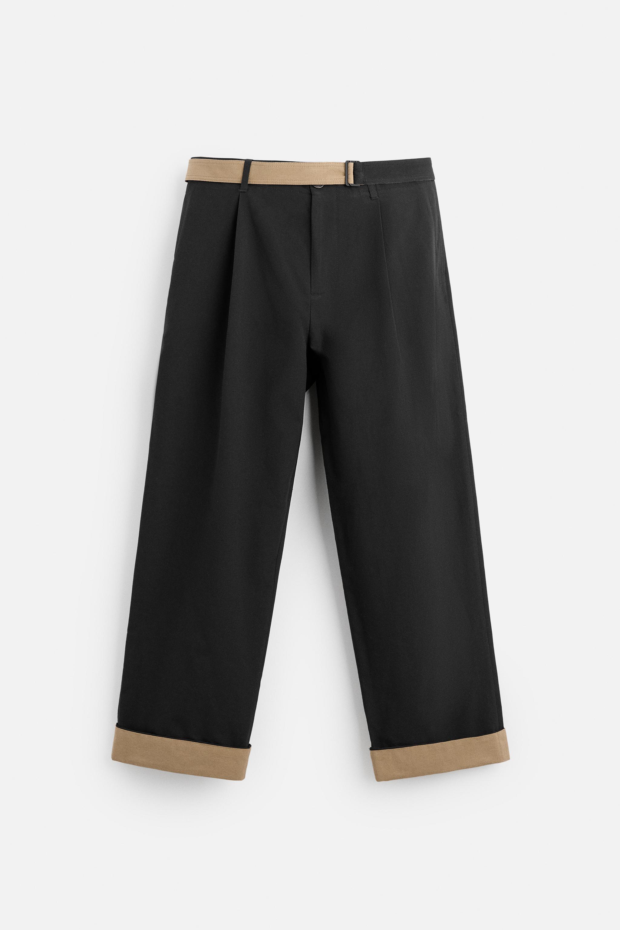 TROUSERS WITH CONTRAST BELT