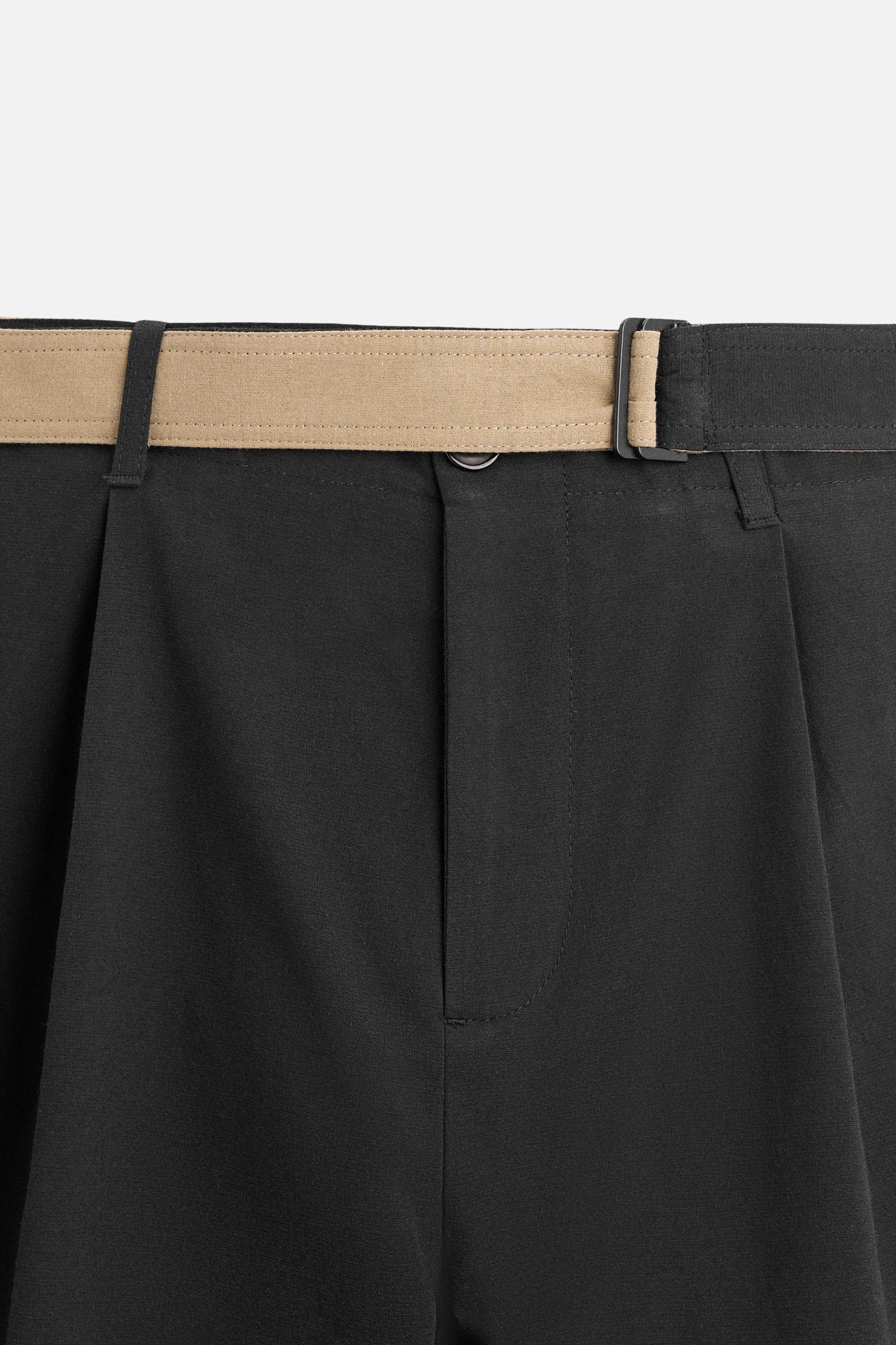 TROUSERS WITH CONTRAST BELT