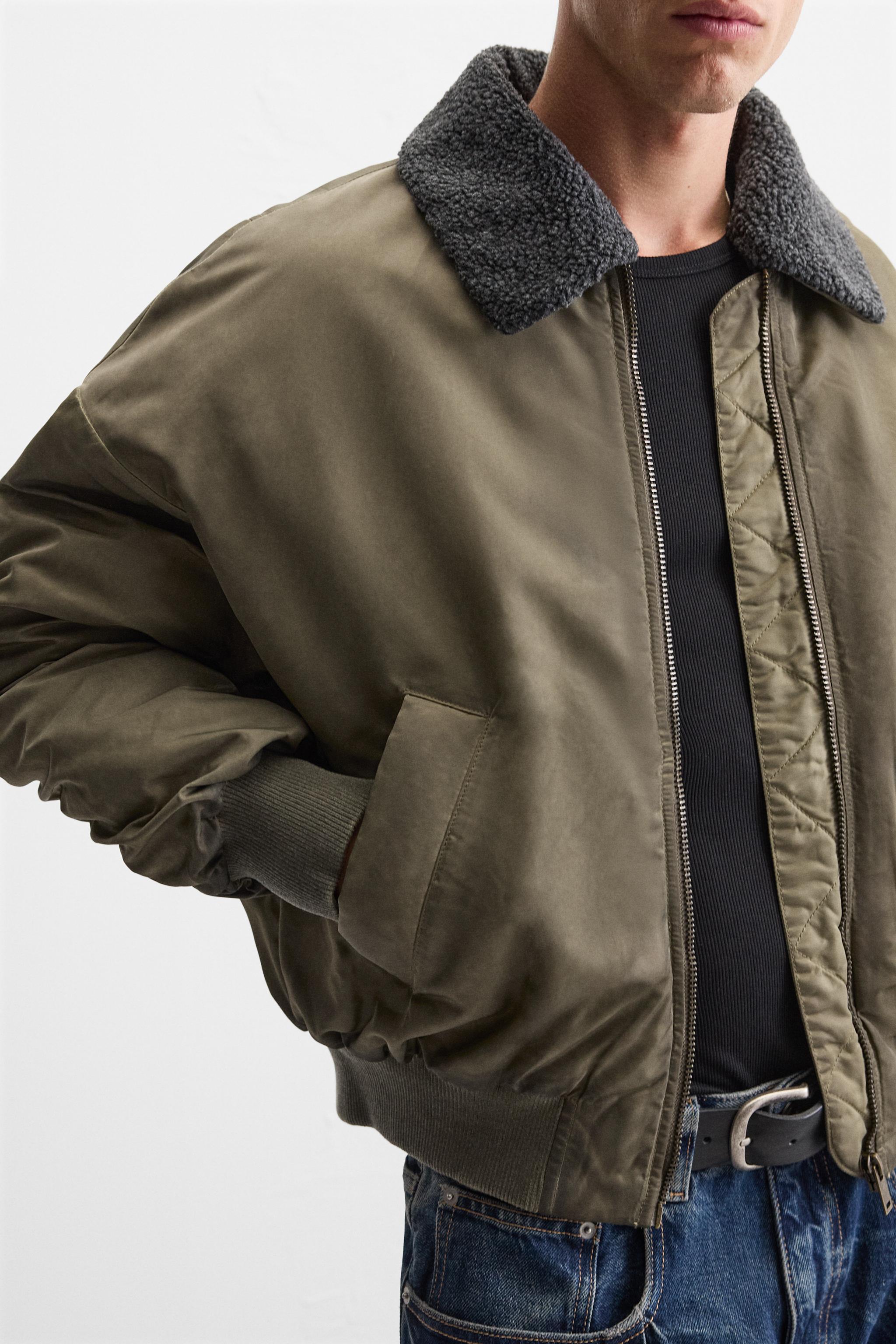 BOMBER JACKET WITH DETACHABLE COLLAR