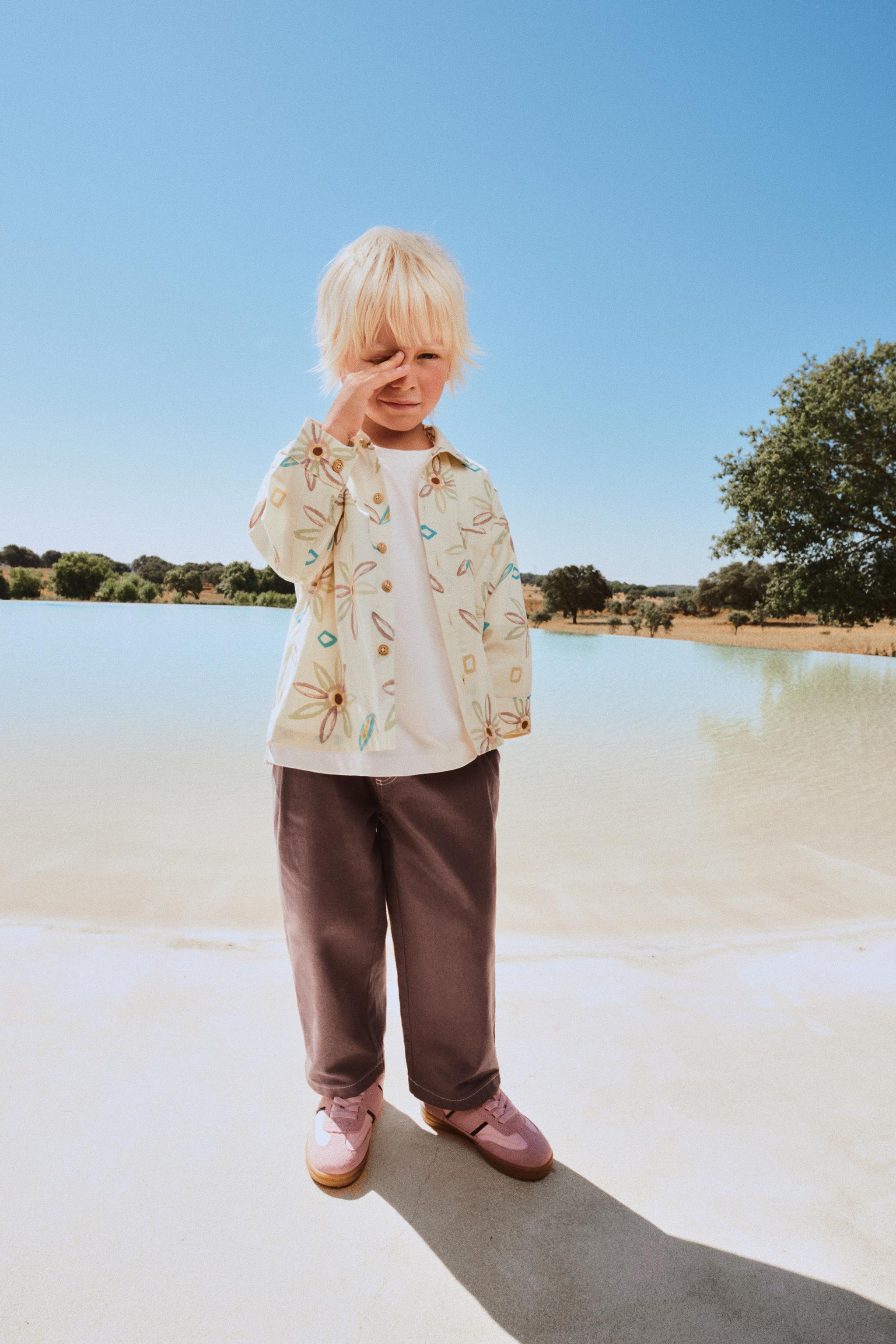 FLORAL AND DIAMOND PRINT SHIRT