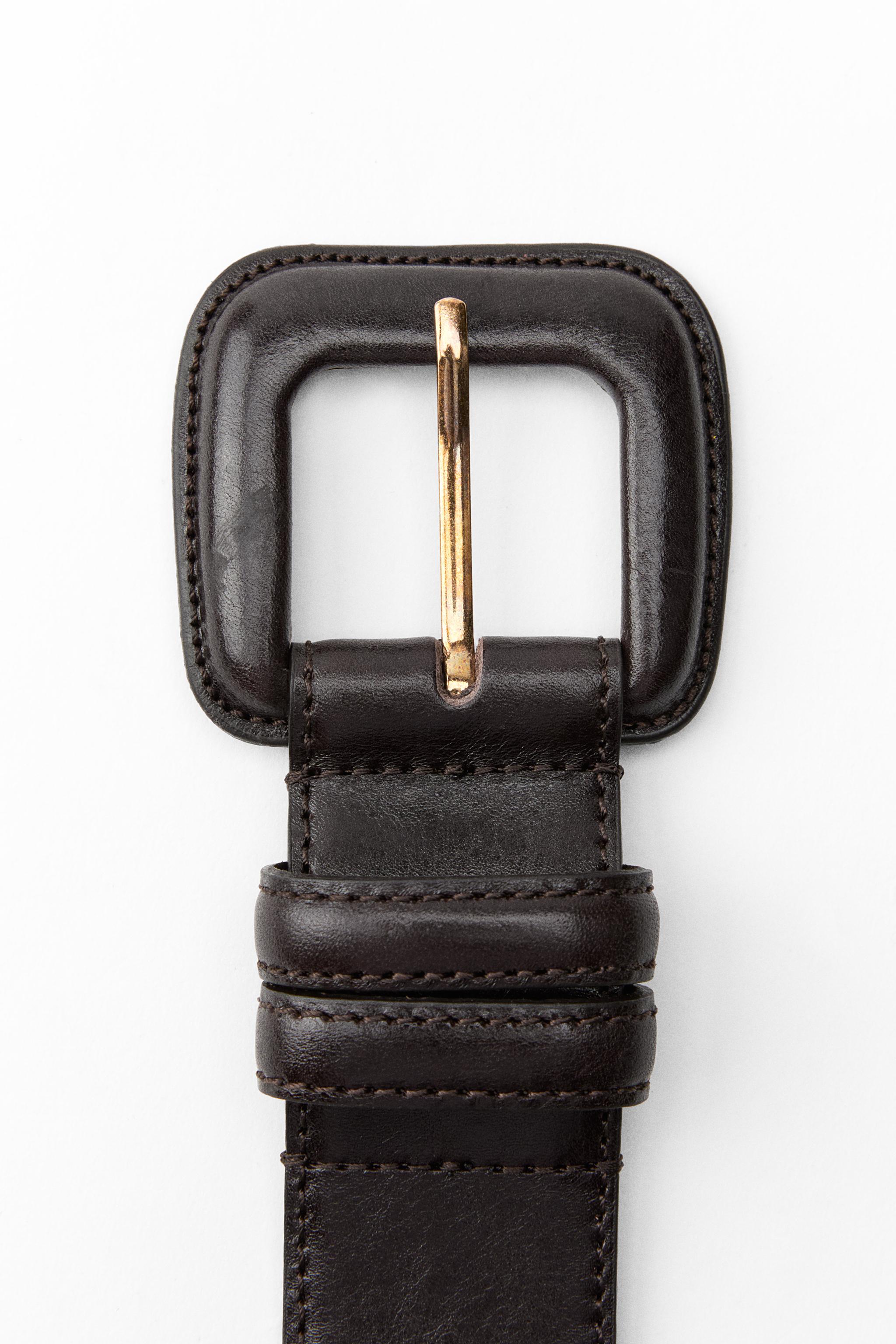 LEATHER BELT WITH SQUARE BUCKLE