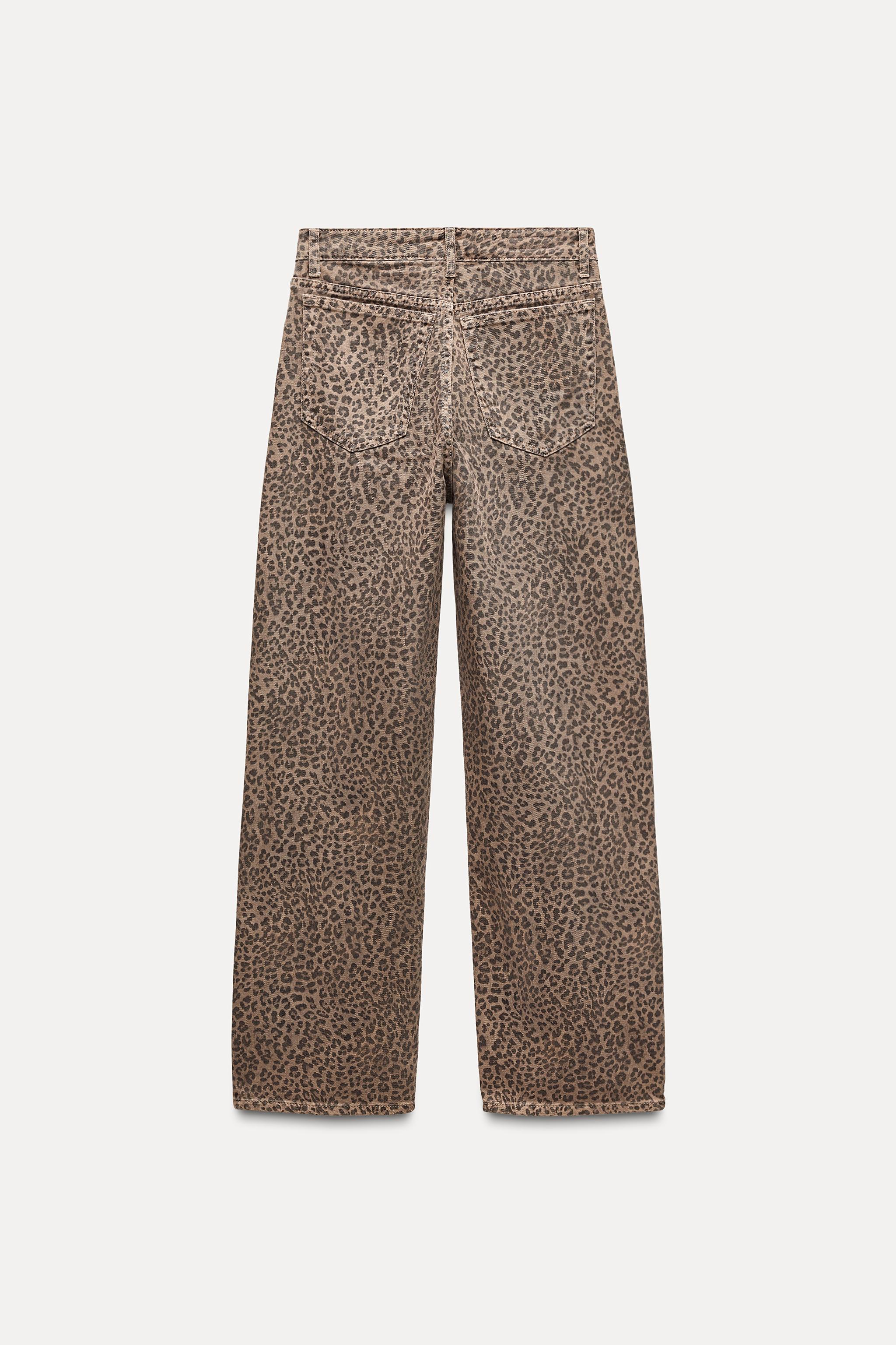 TRF RELAXED FIT HIGH-WAIST ANIMAL PRINT JEANS