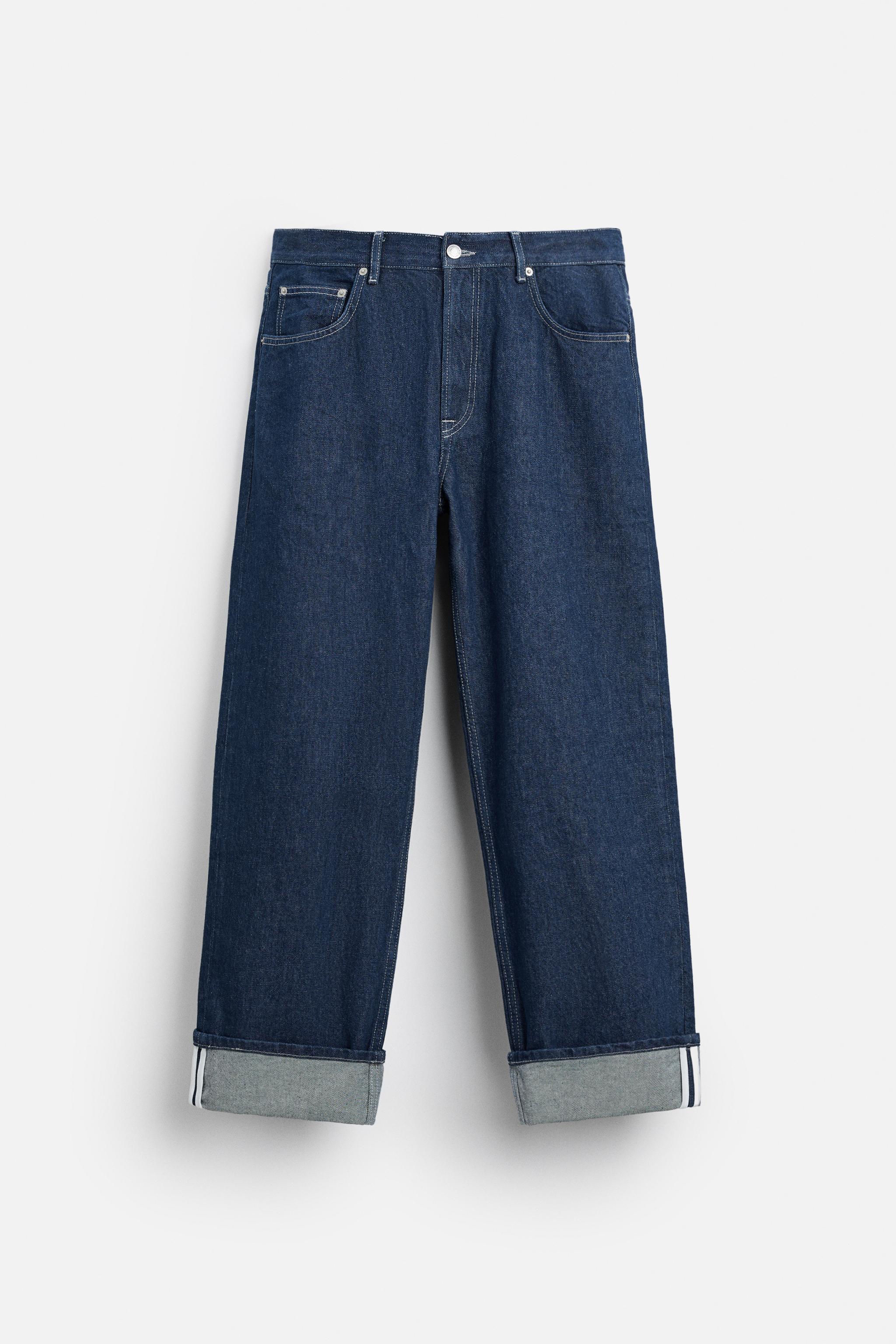 RELAXED FIT JEANS WITH TURN-UP HEMS