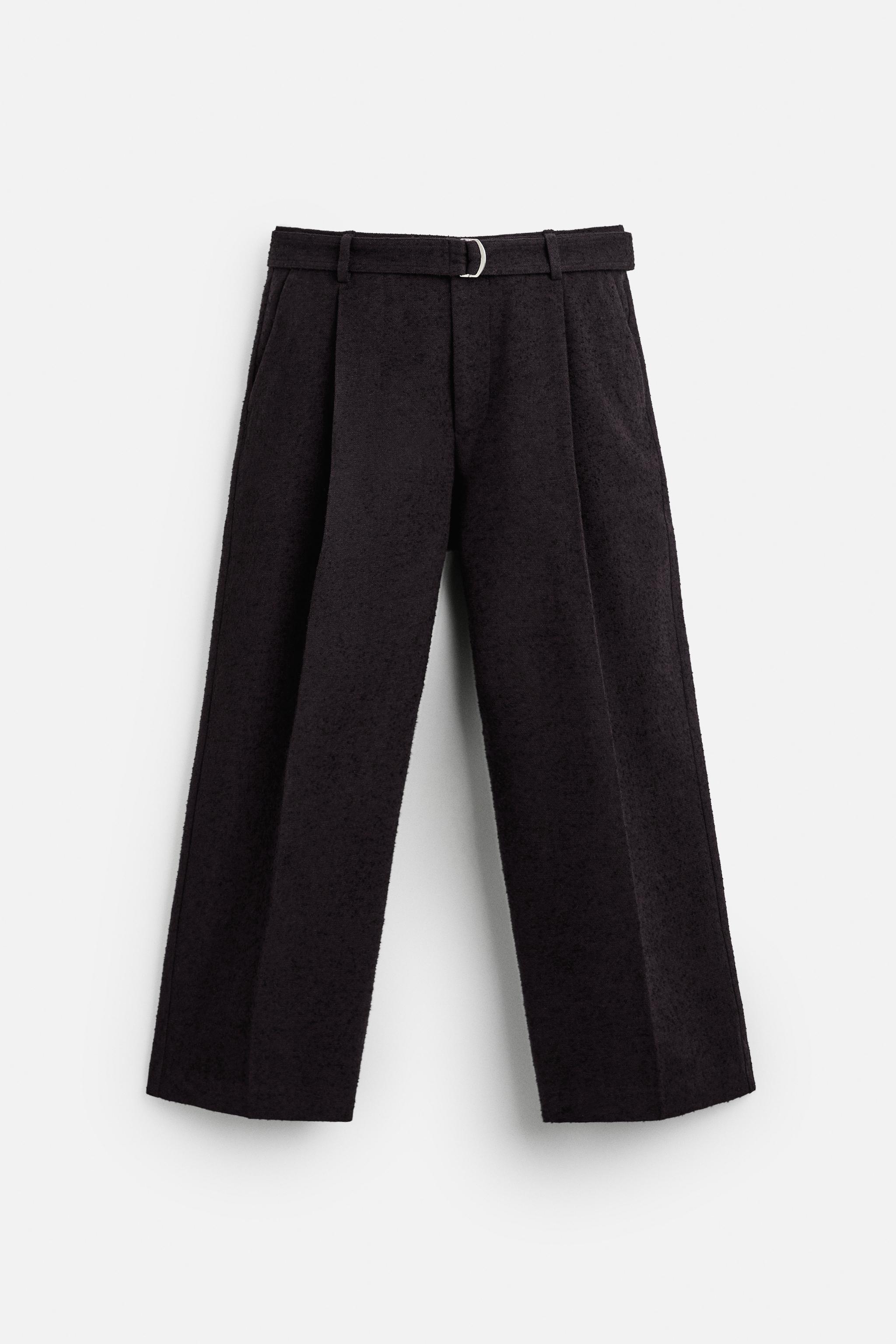 NANUSHKA X ZARA BELTED PLEAT-FRONT TROUSERS