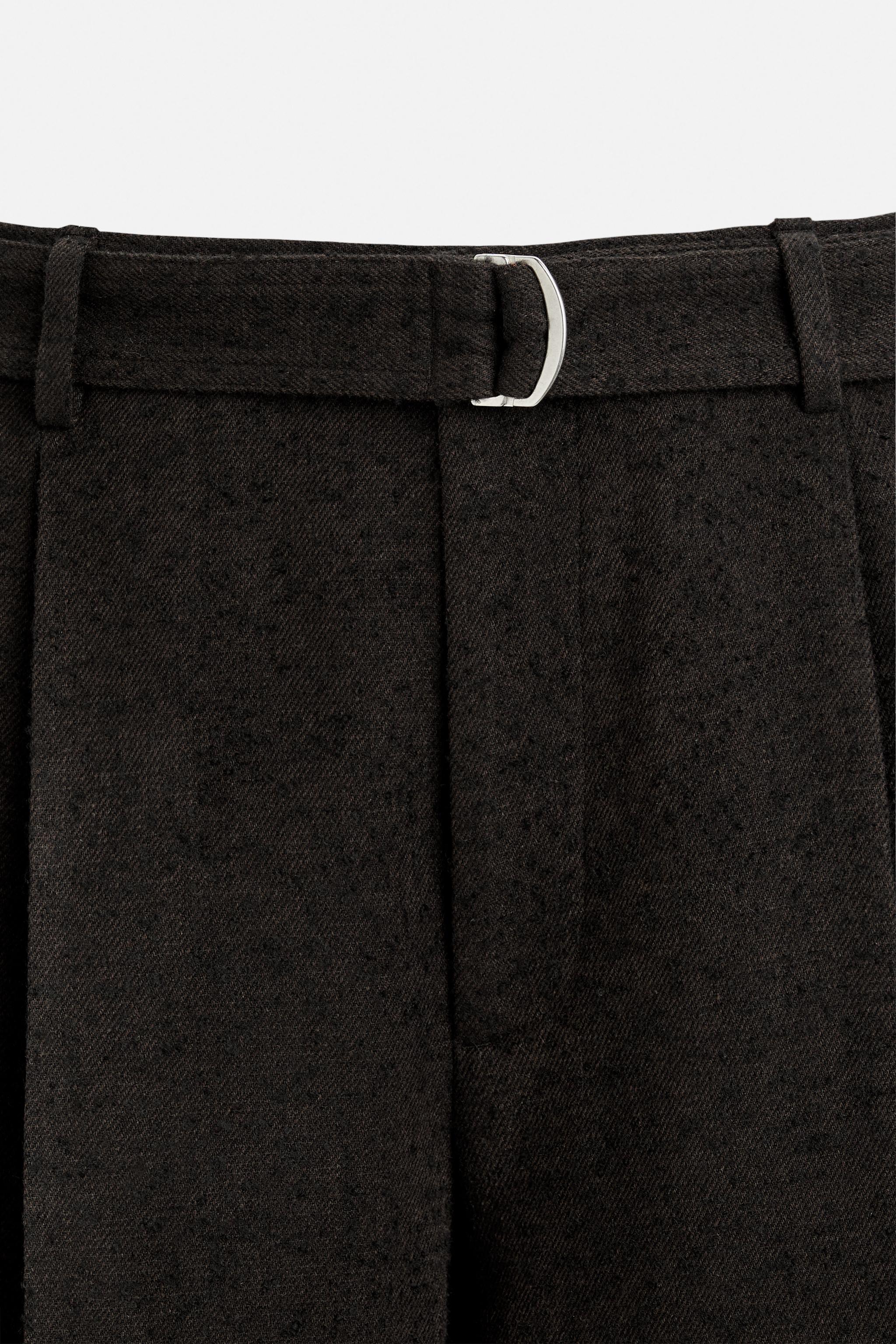 NANUSHKA X ZARA BELTED PLEAT-FRONT TROUSERS