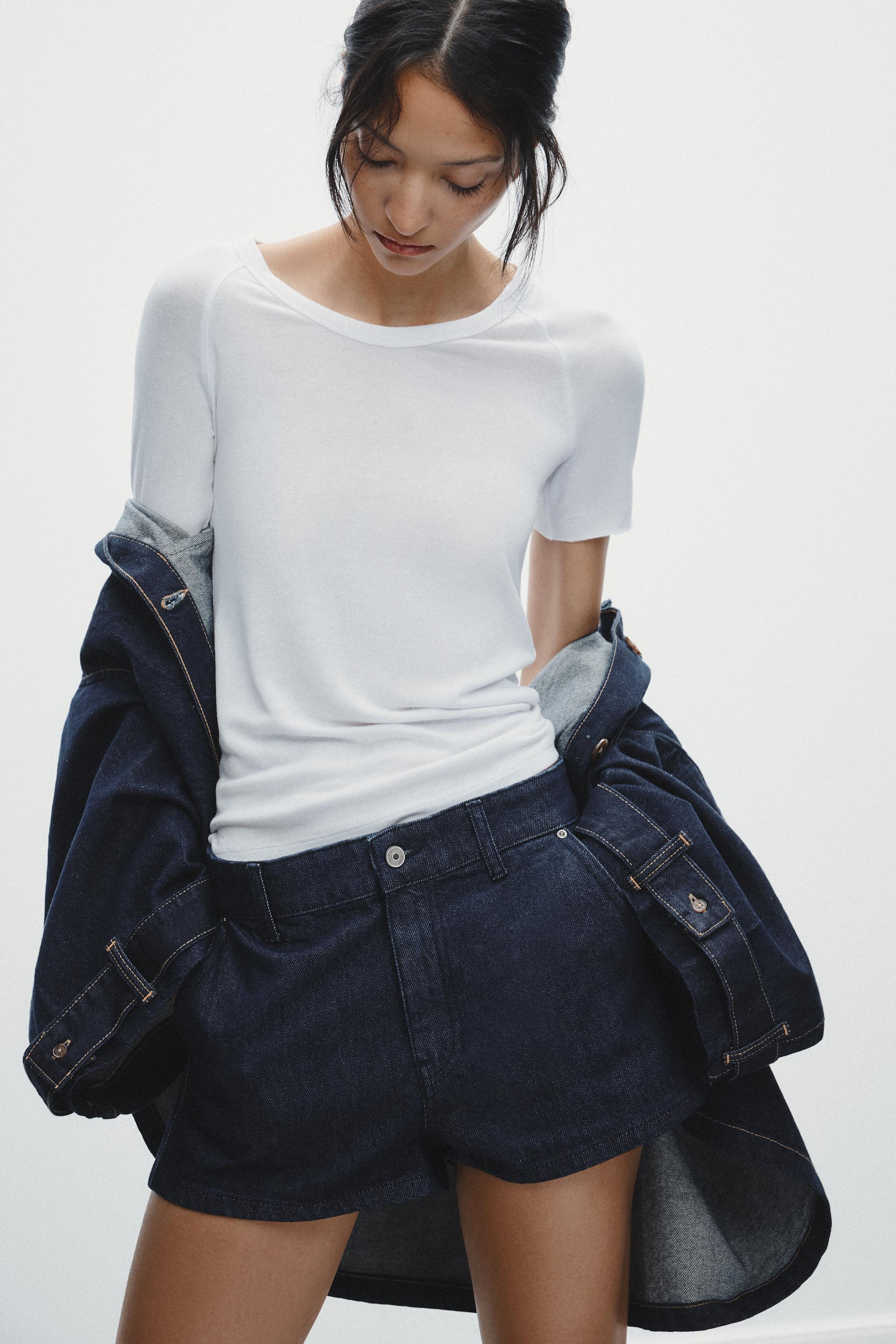 DENIM CHINO SHORTS