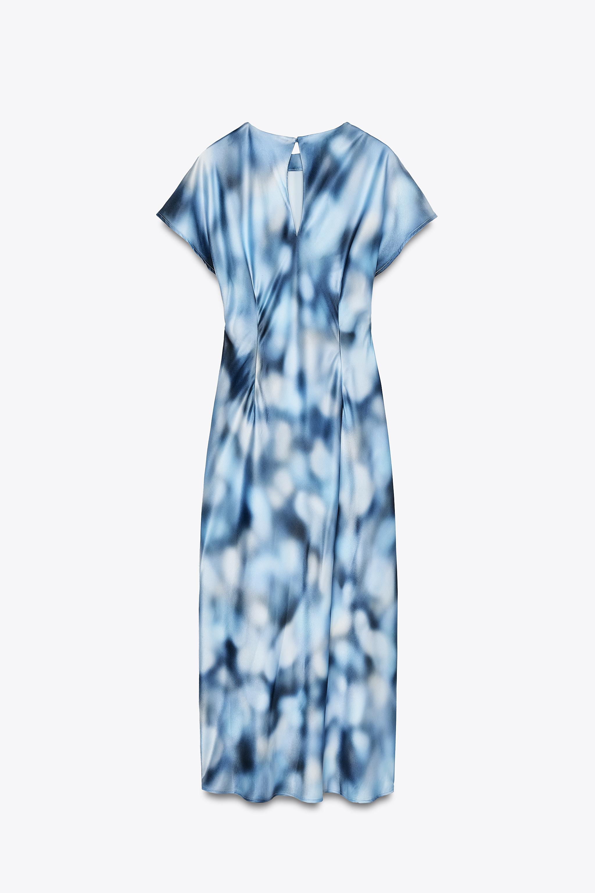 SATIN TIE-DYE MIDI DRESS