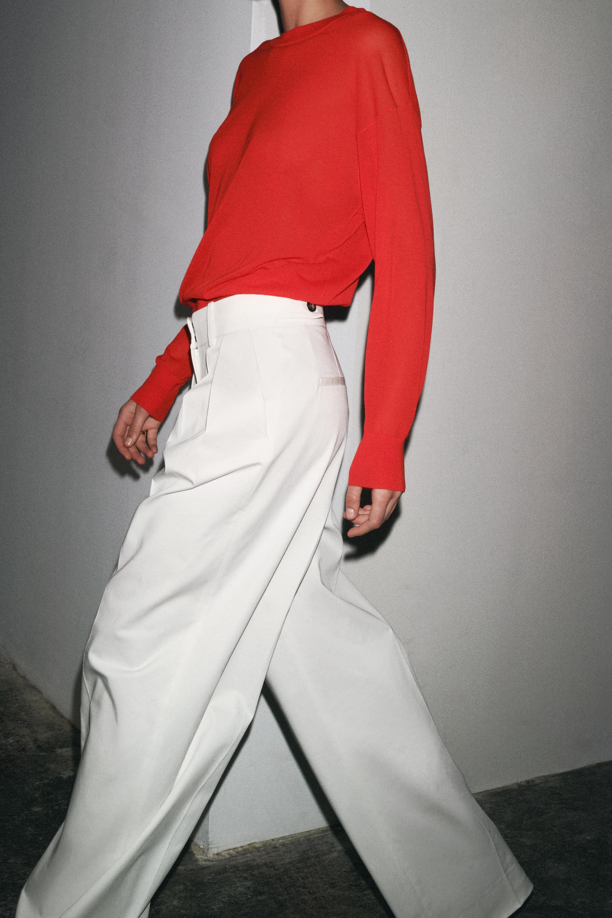 ZW COLLECTION TWILL DARTED TROUSERS