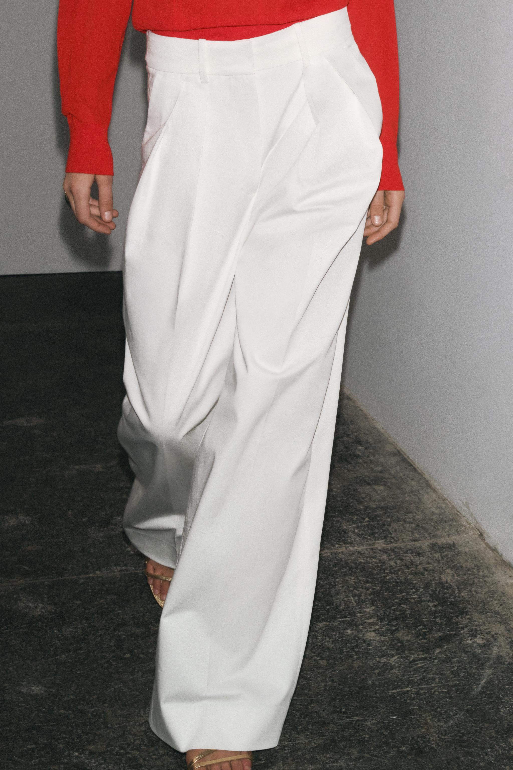 ZW COLLECTION TWILL DARTED TROUSERS